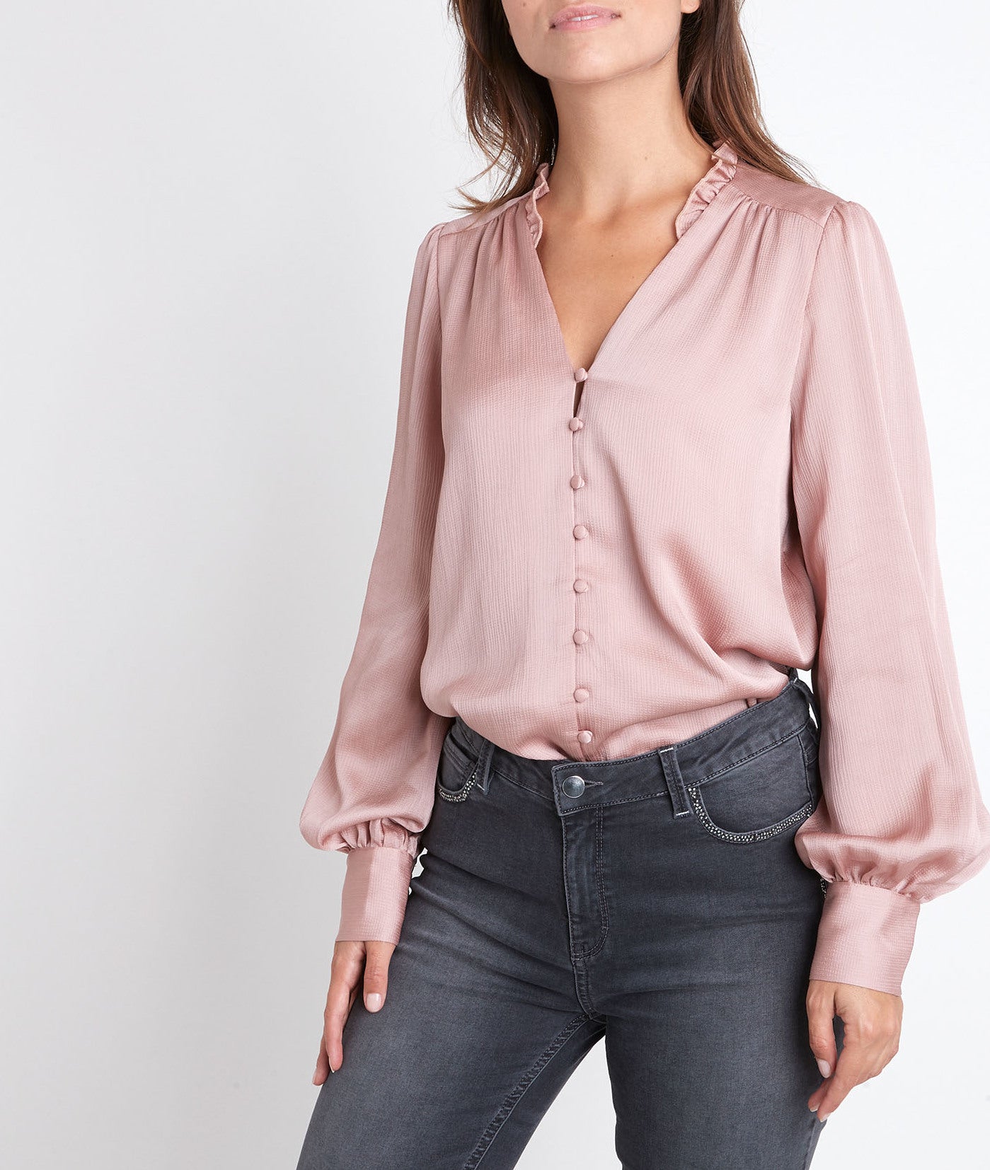 Blouse poudre boutonnée Jim Faume - seconde main