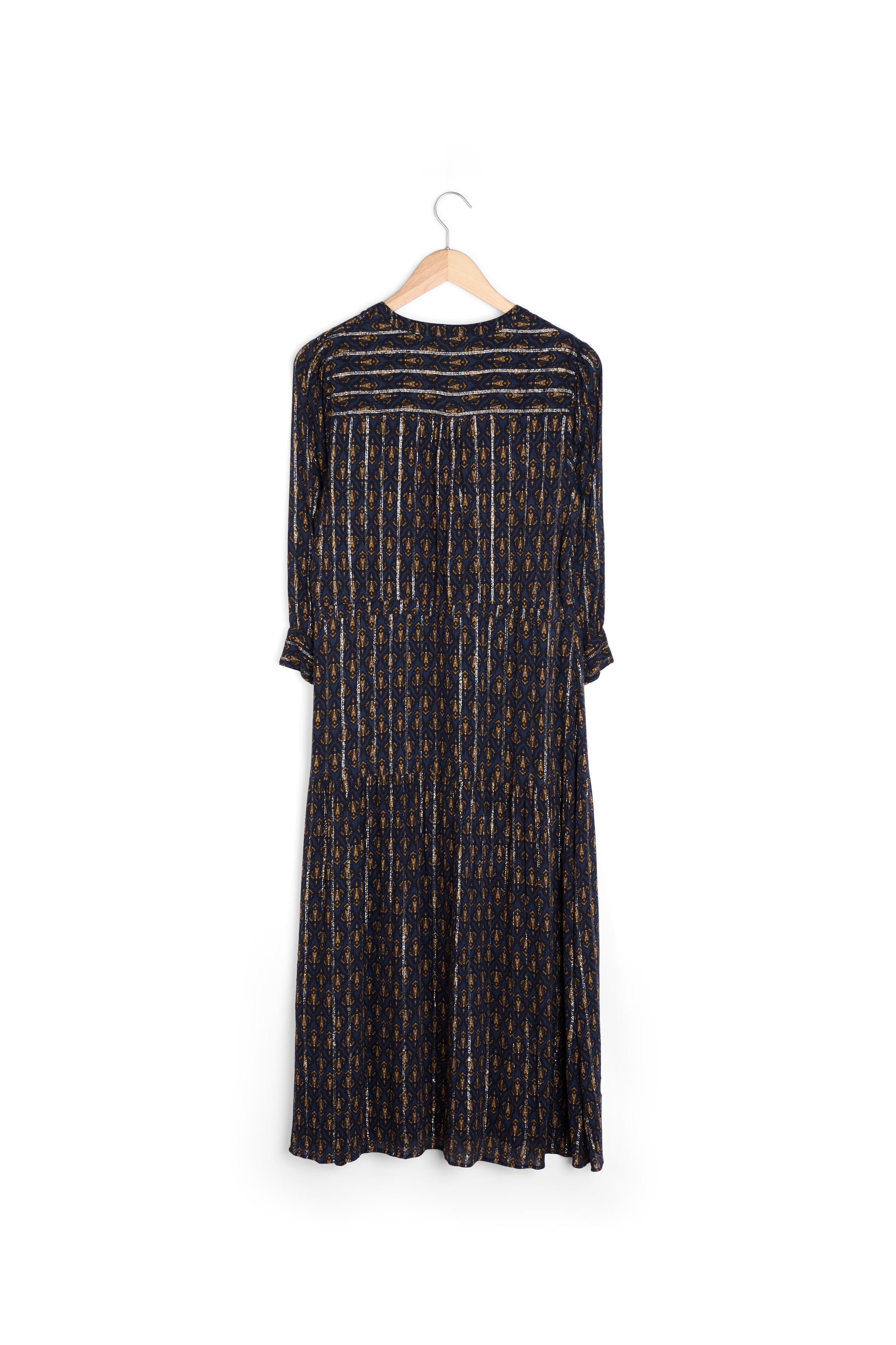 Robe longue imprimée marine Nell Faume - seconde main