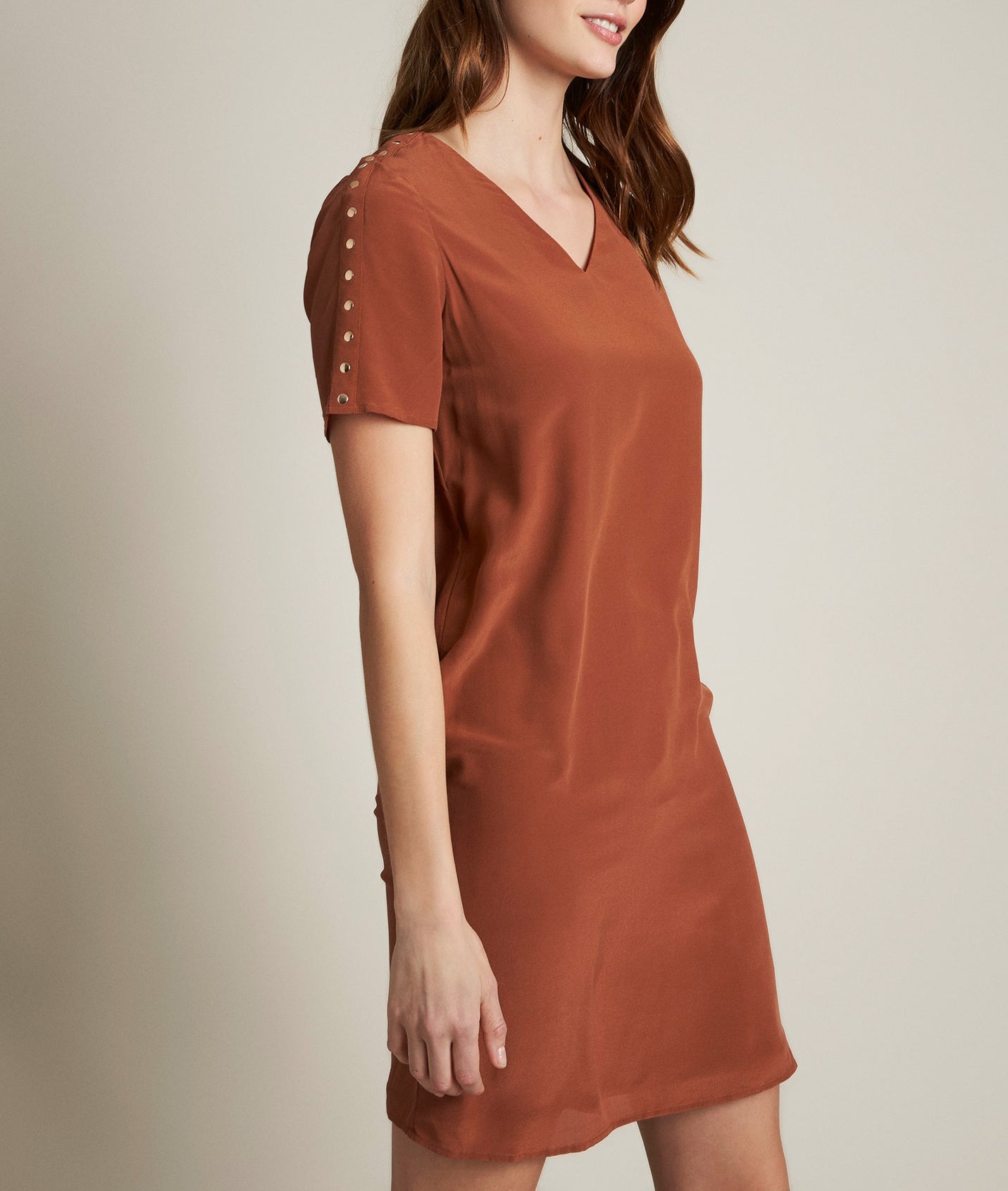 Robe en soie caramel Cheryl Faume - seconde main