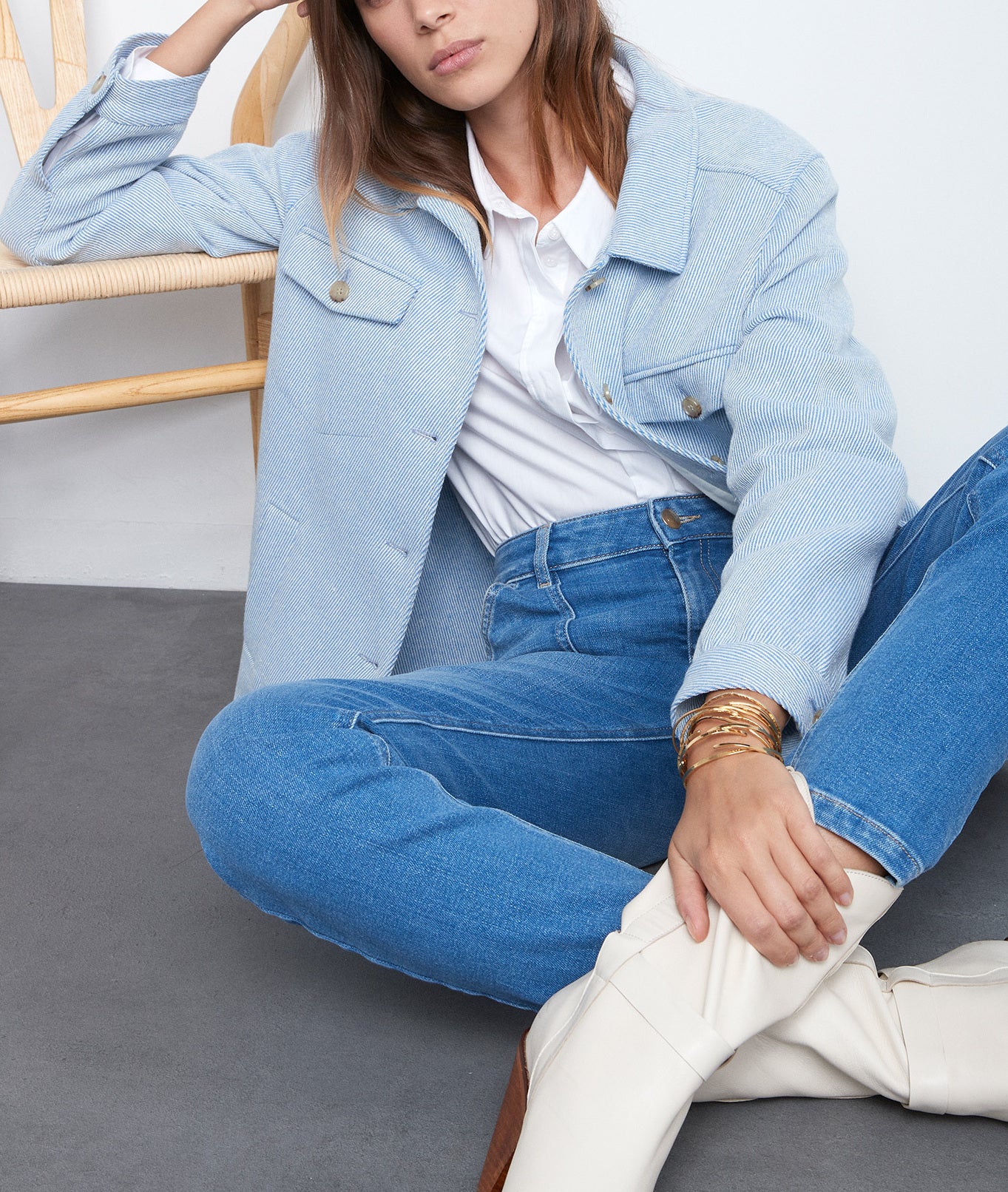 Veste en coton épais bleu ciel Poeme Faume - seconde main