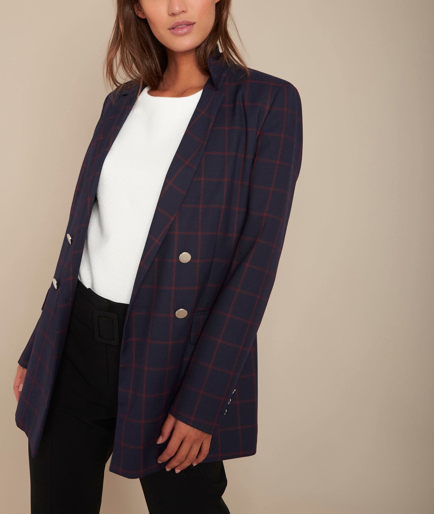 Veste marine à carreaux Brian Faume - seconde main