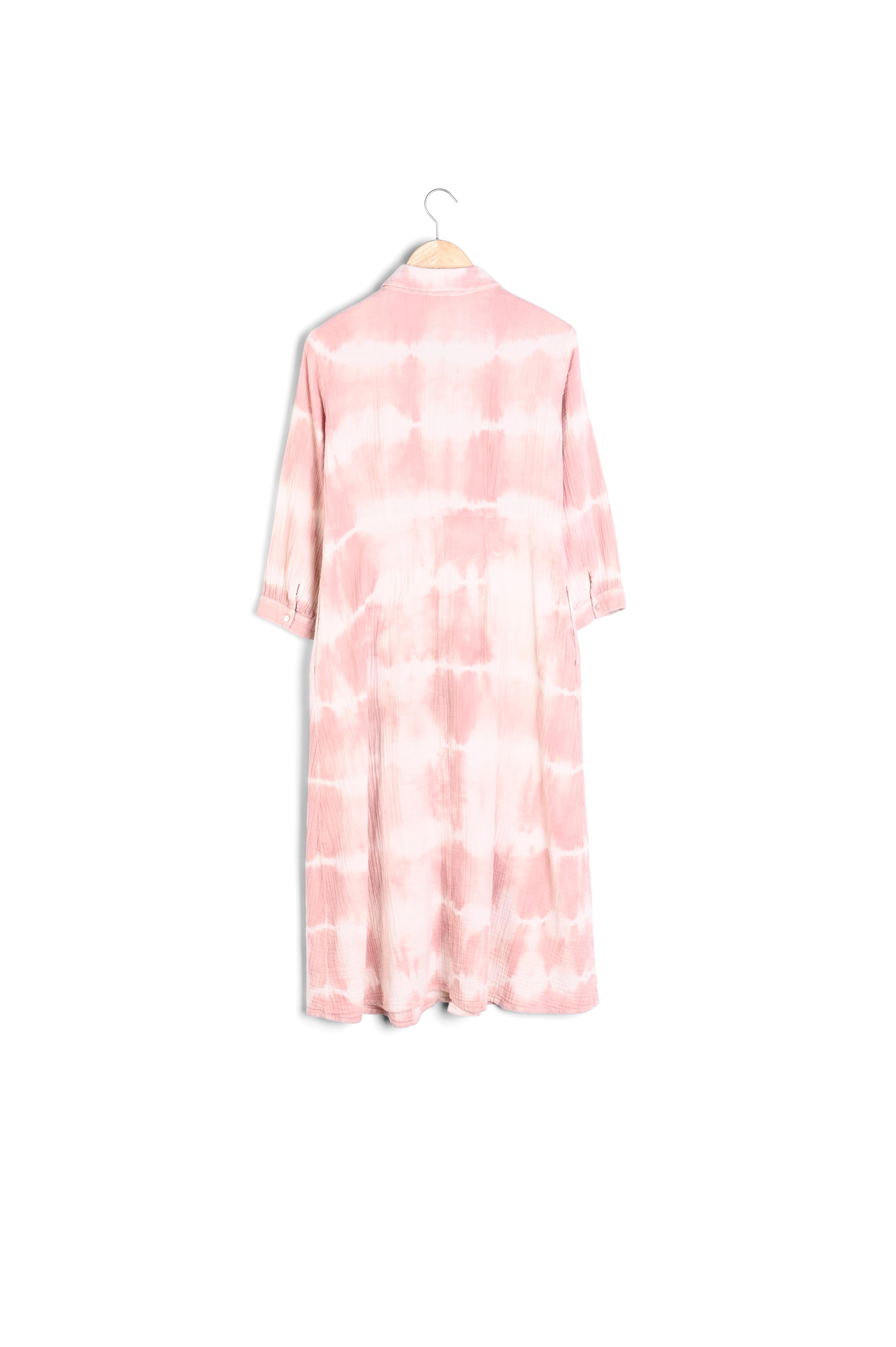 Robe longue tie and dye en coton poudre Laurice Faume - seconde main