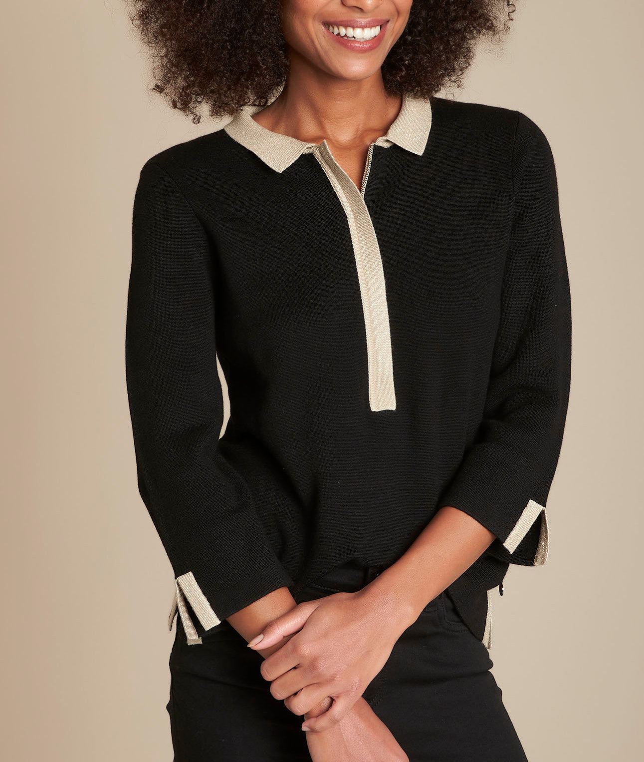 Pull noir milano col polo Formule Faume - seconde main