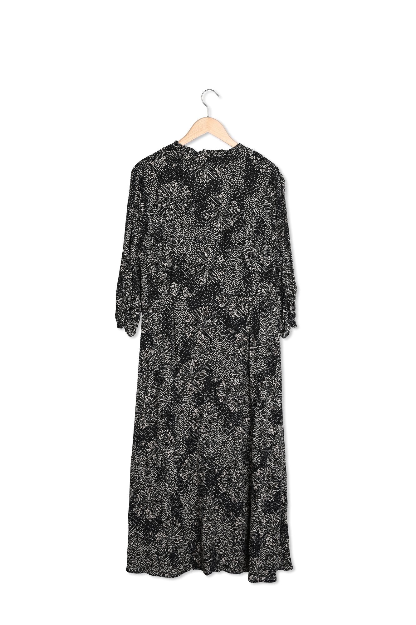 Robe longue noire imprimée Narice Faume - seconde main