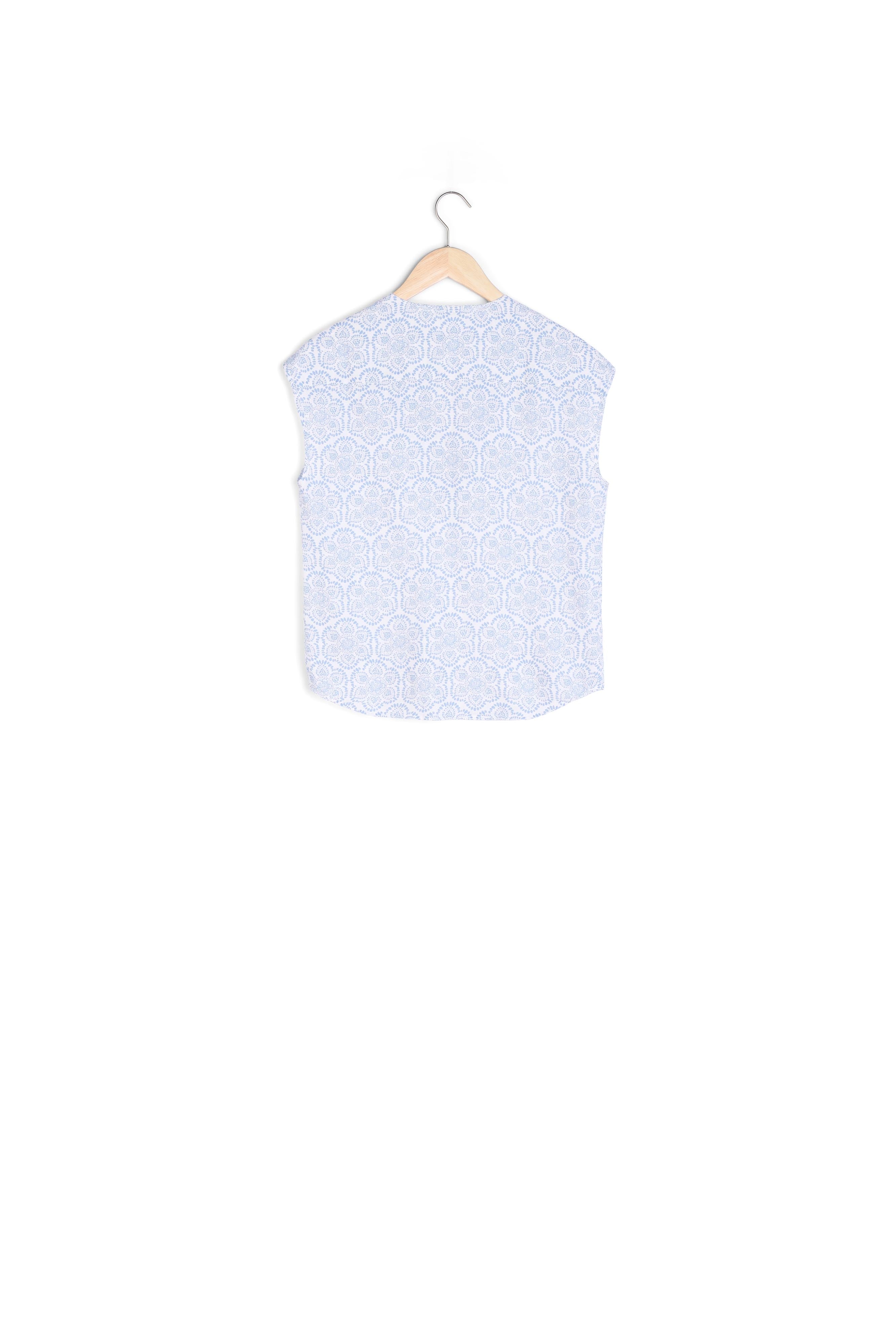 Top en lin imprimé blanc Eglantine Faume - seconde main