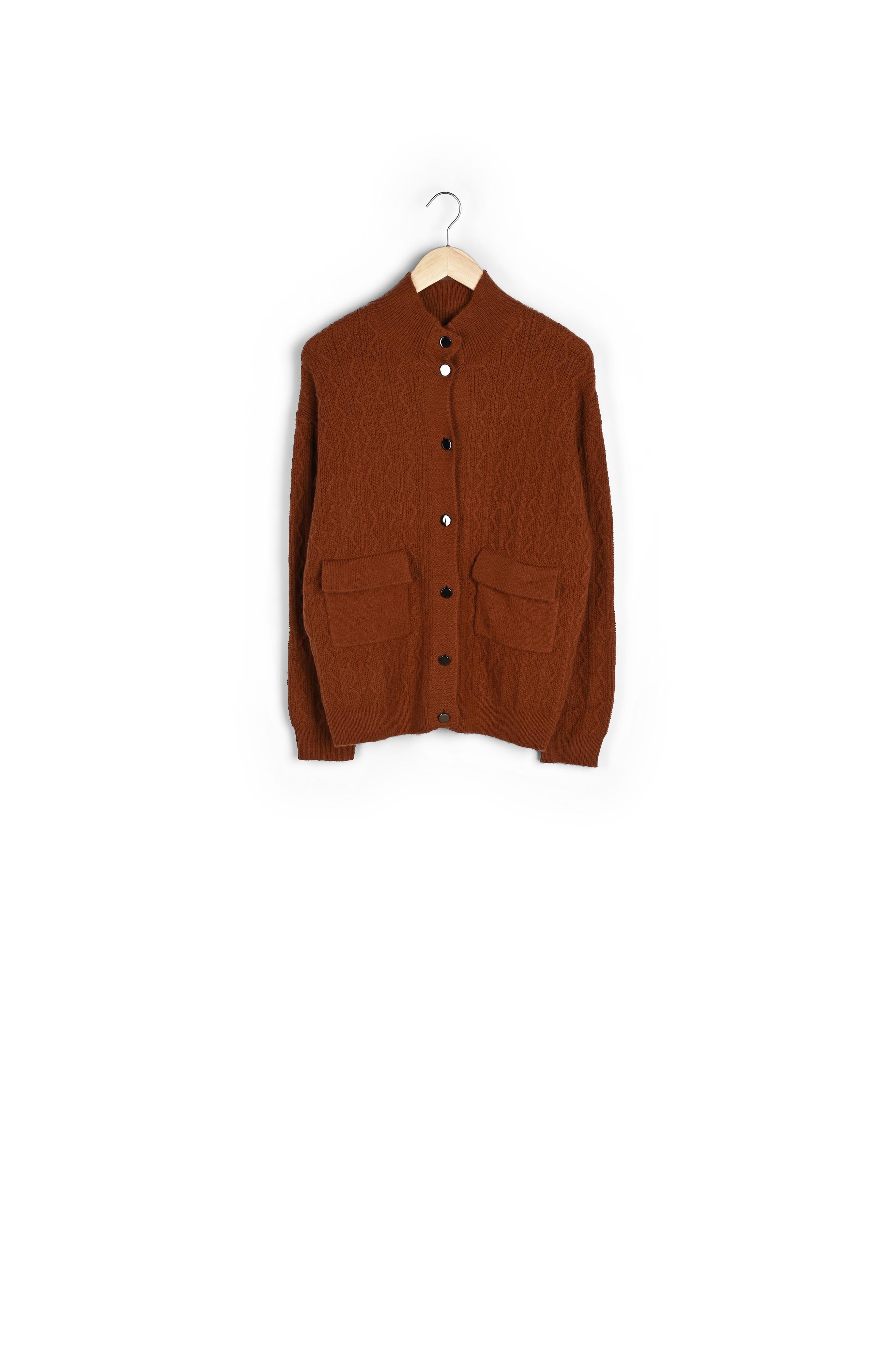 Cardigan torsadé brique Baptiste Faume - seconde main