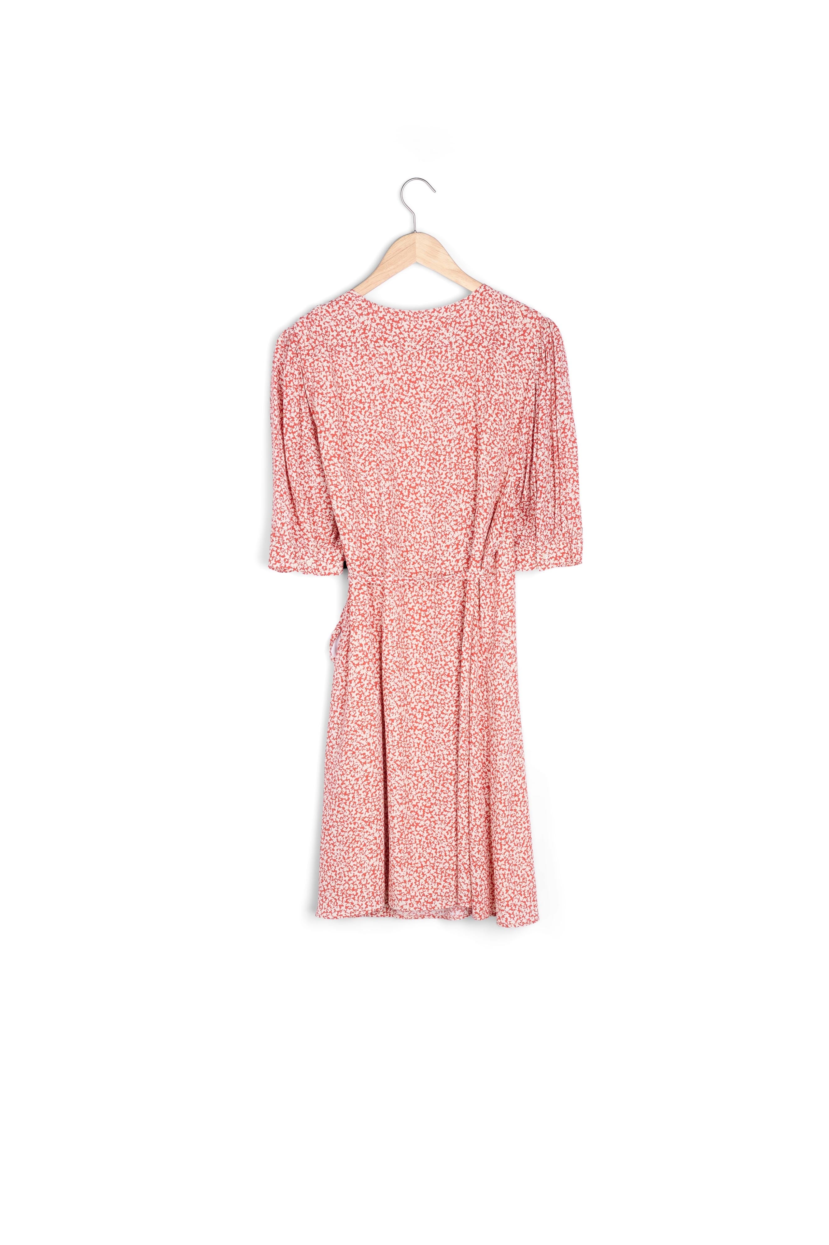 Robe courte cache-coeur imprimée rouge Neo Faume - seconde main