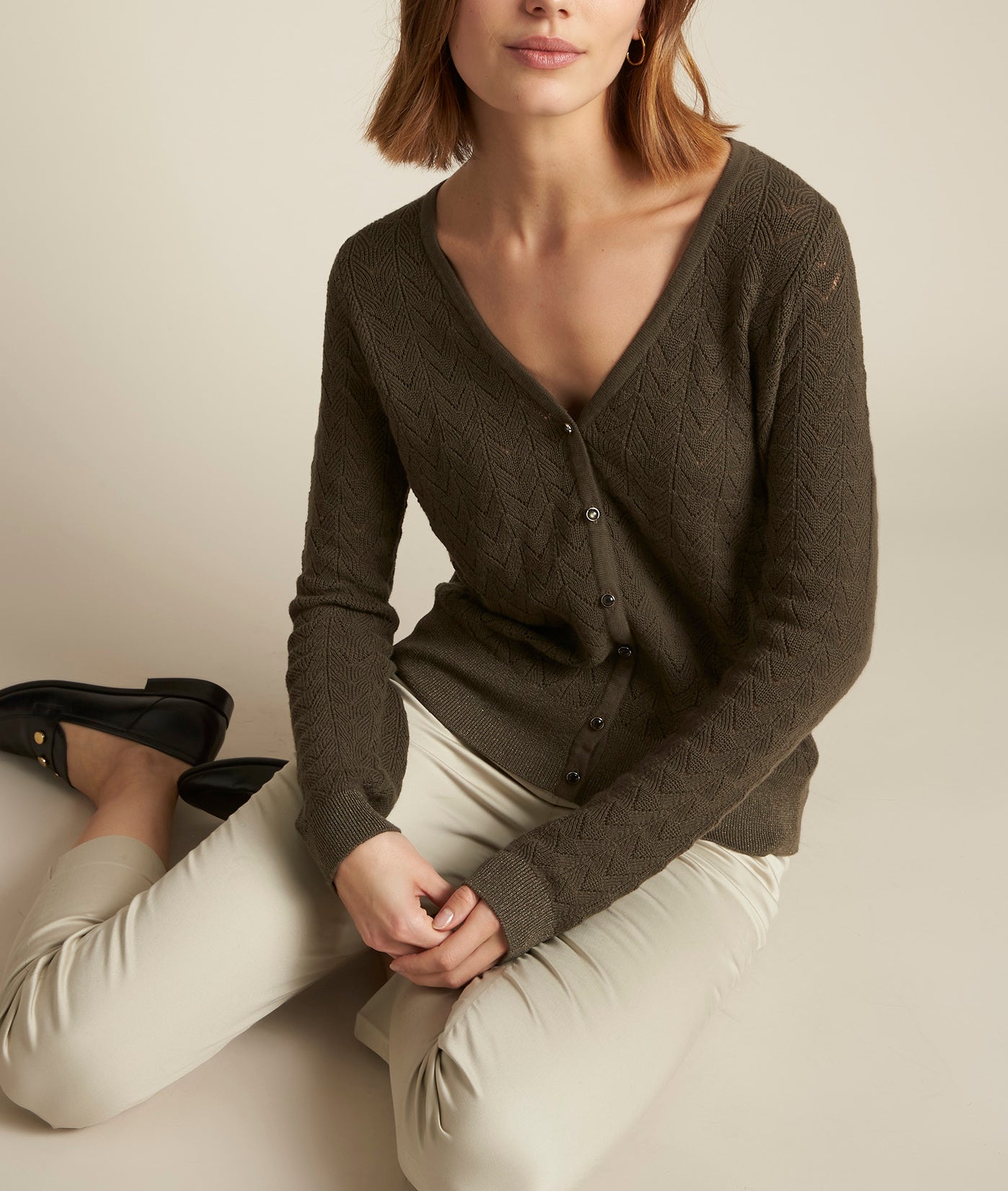 Gilet ajouré kaki Dalmatien Faume - seconde main