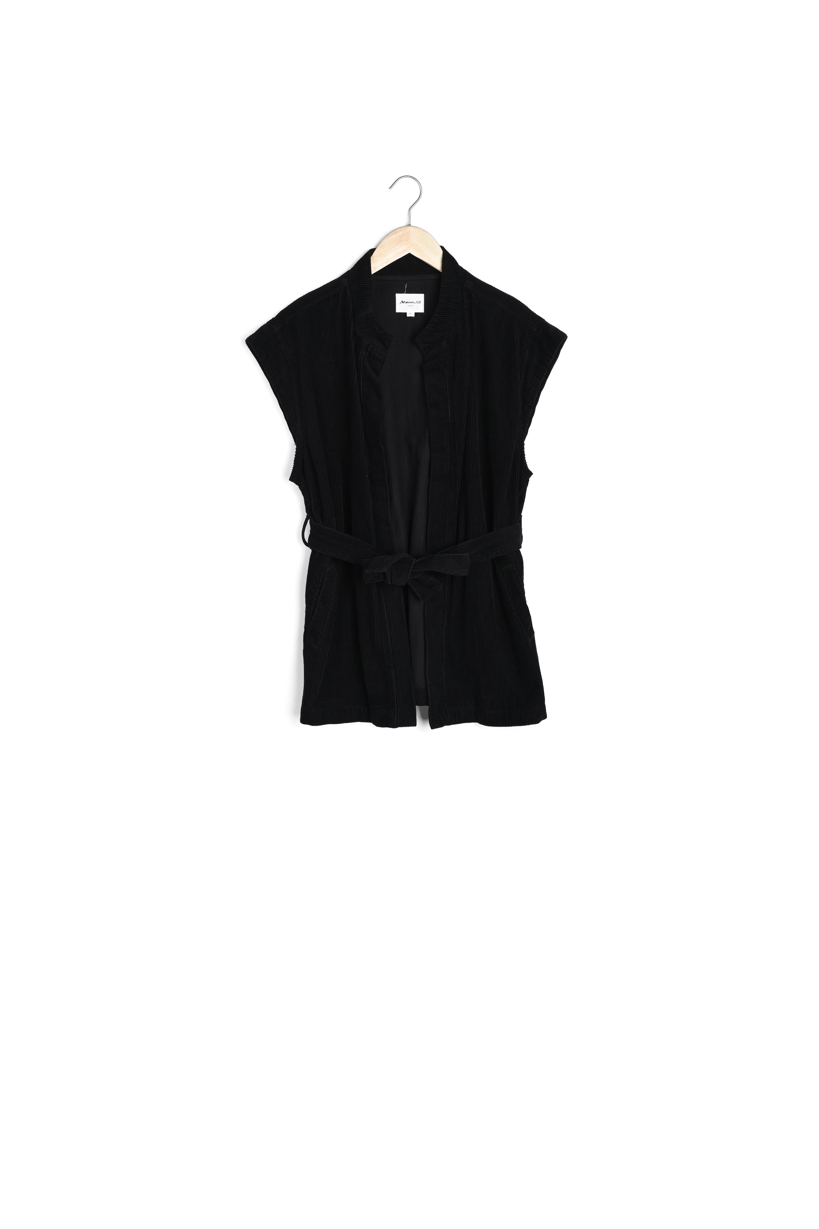 Veste sans manches en velours côtelé noire Anais Faume - seconde main