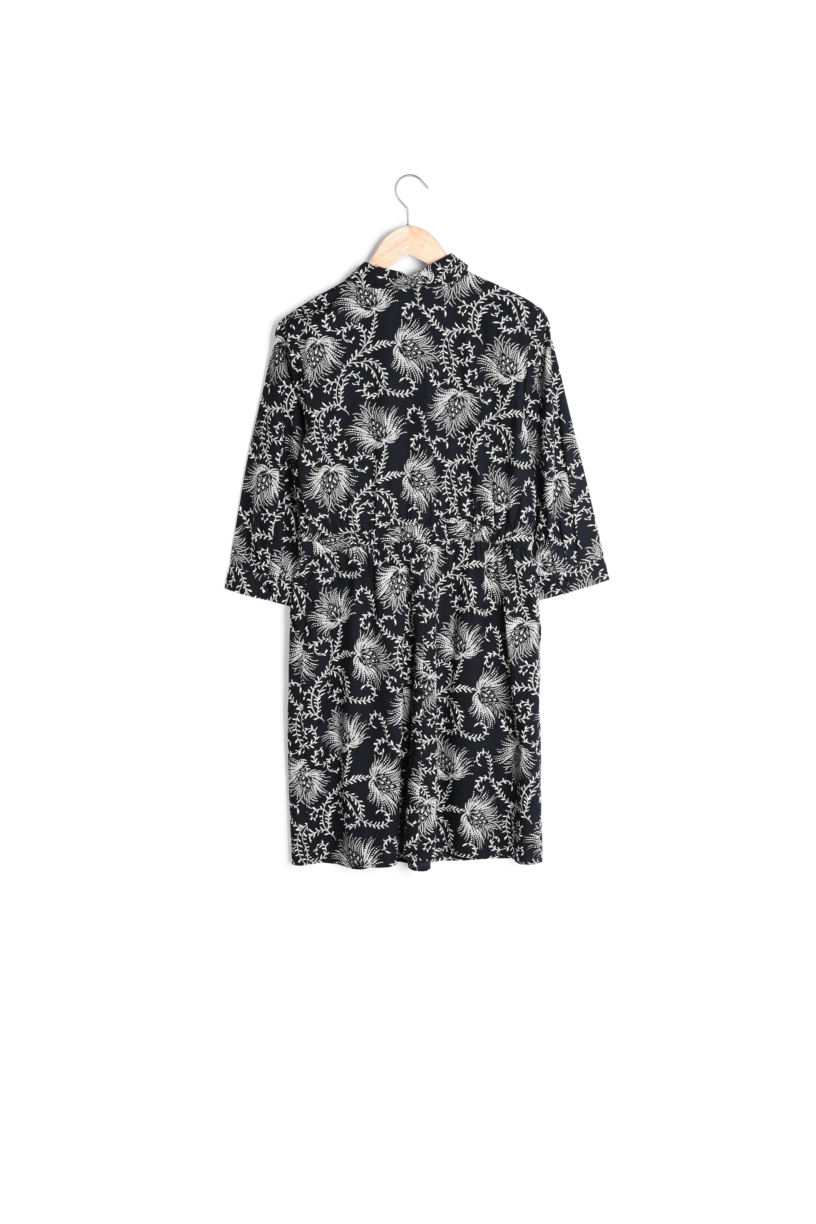 Robe en coton imprimé noir et blanc Suzie Faume - seconde main