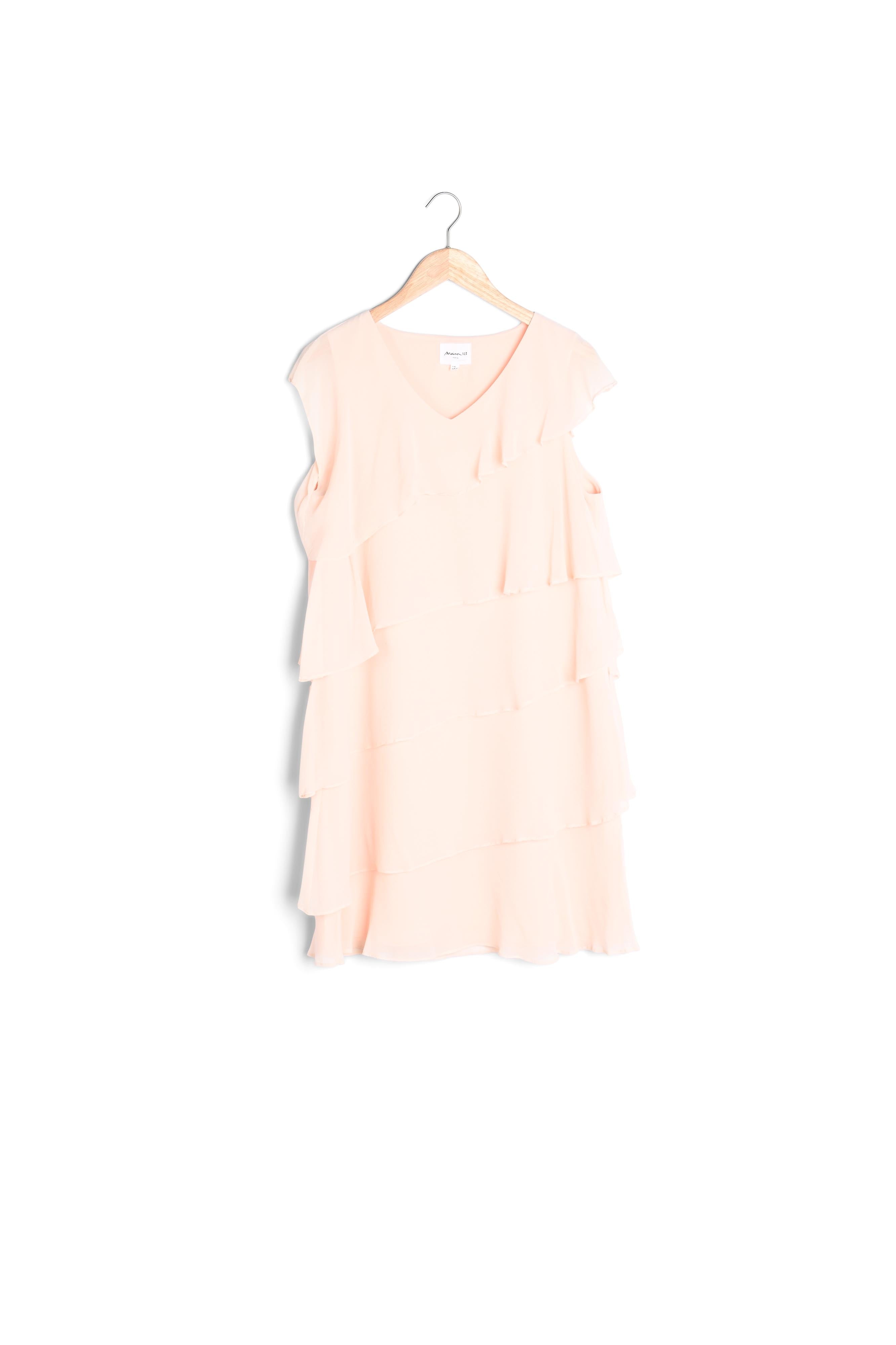 Robe nude en soie à volants Oly Faume - seconde main