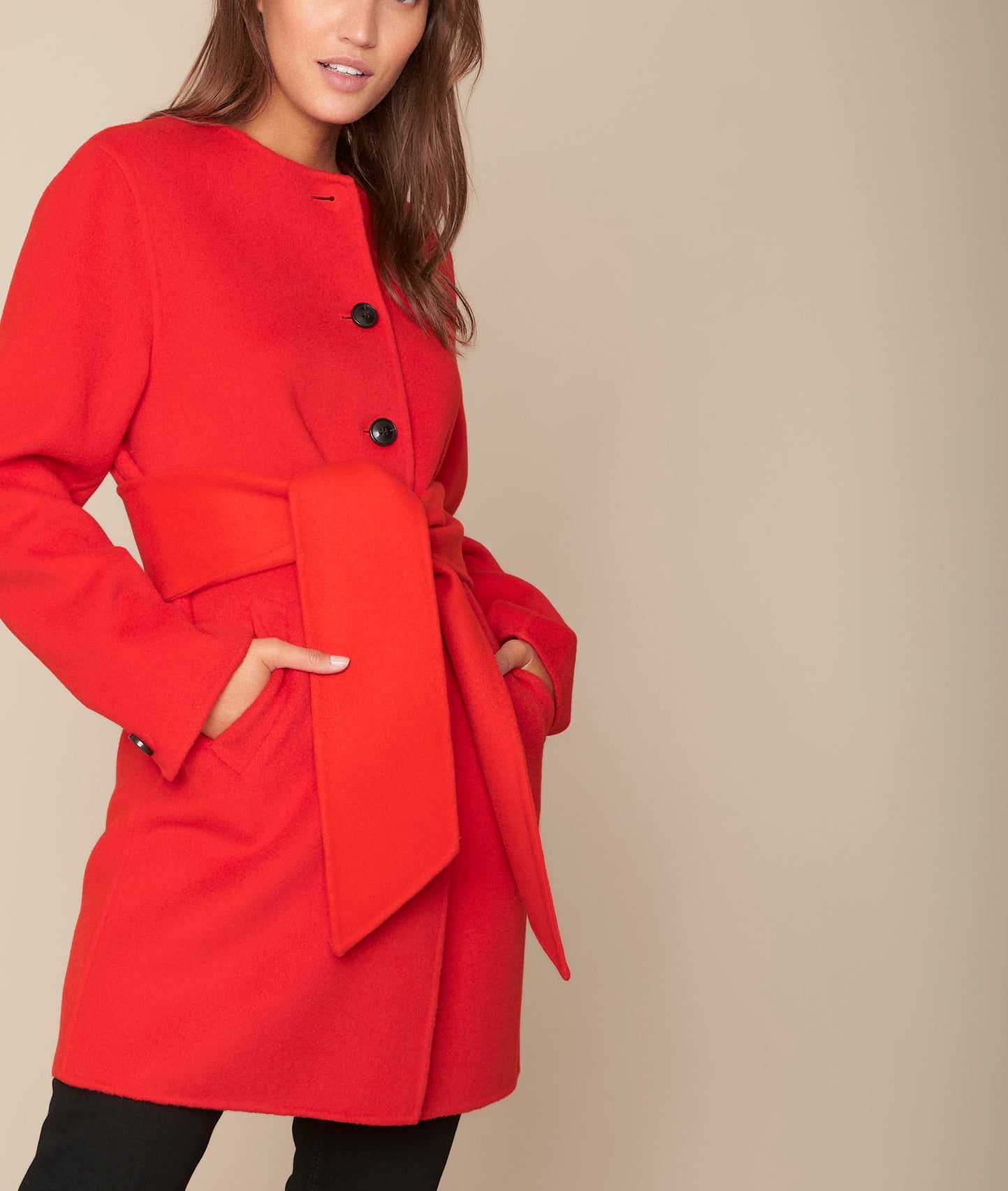 Manteau double face en laine tomette Thea Faume - seconde main