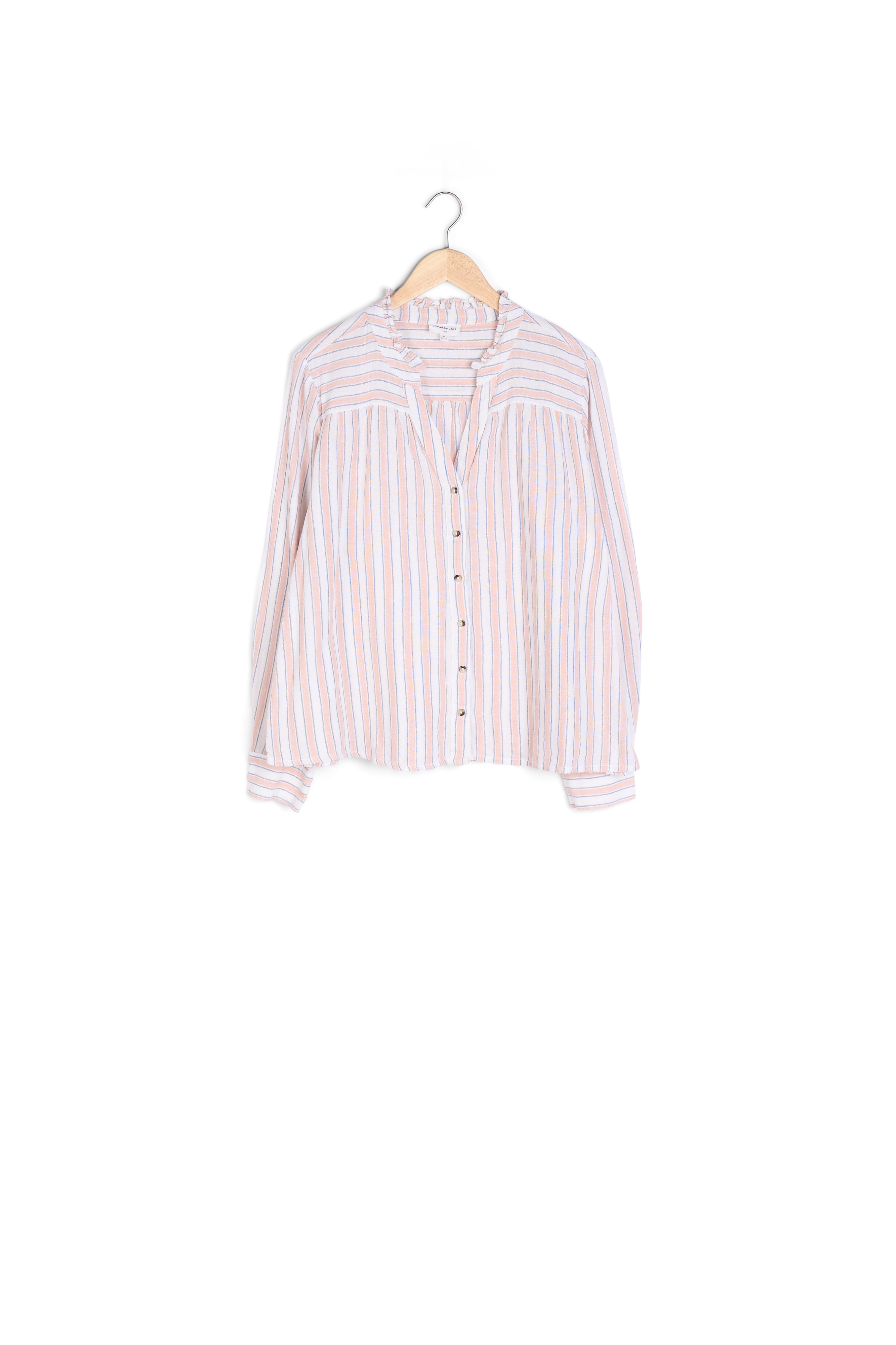 Chemise rayée en coton rose poudré CAYNA Faume - seconde main