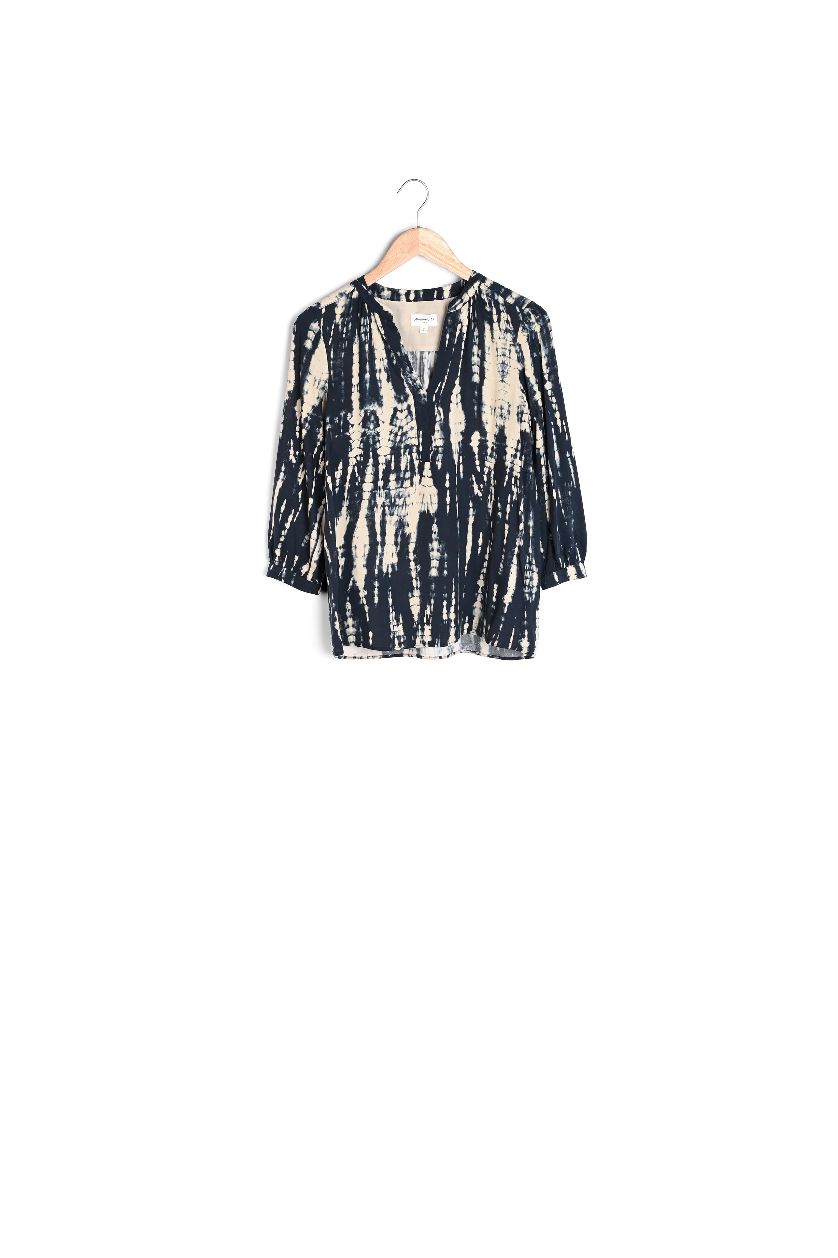 Blouse imprimée tie and dye noire Adelia Faume - seconde main