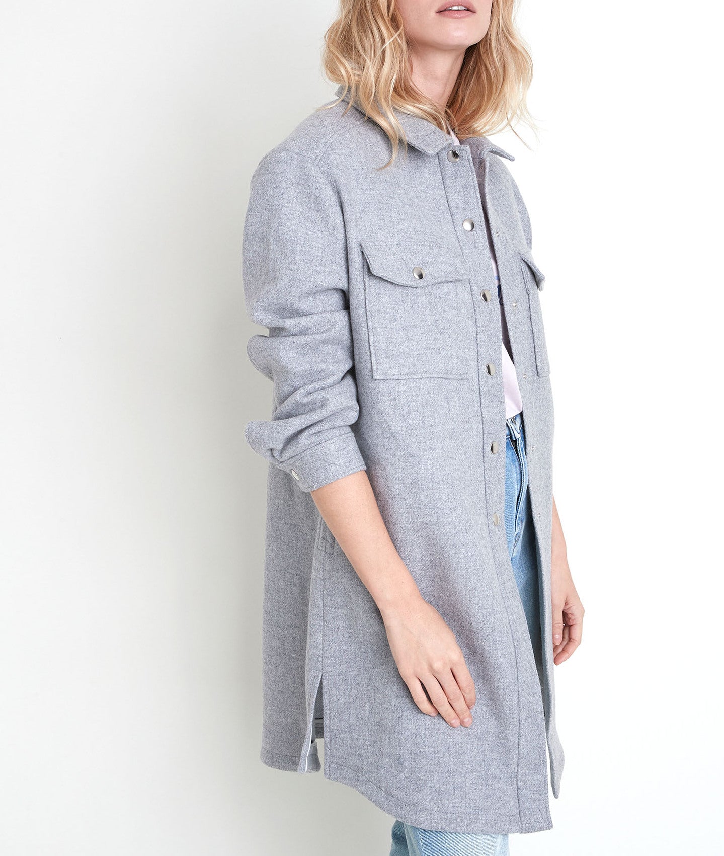 Surchemise en laine fantaisie Jenny Faume - seconde main