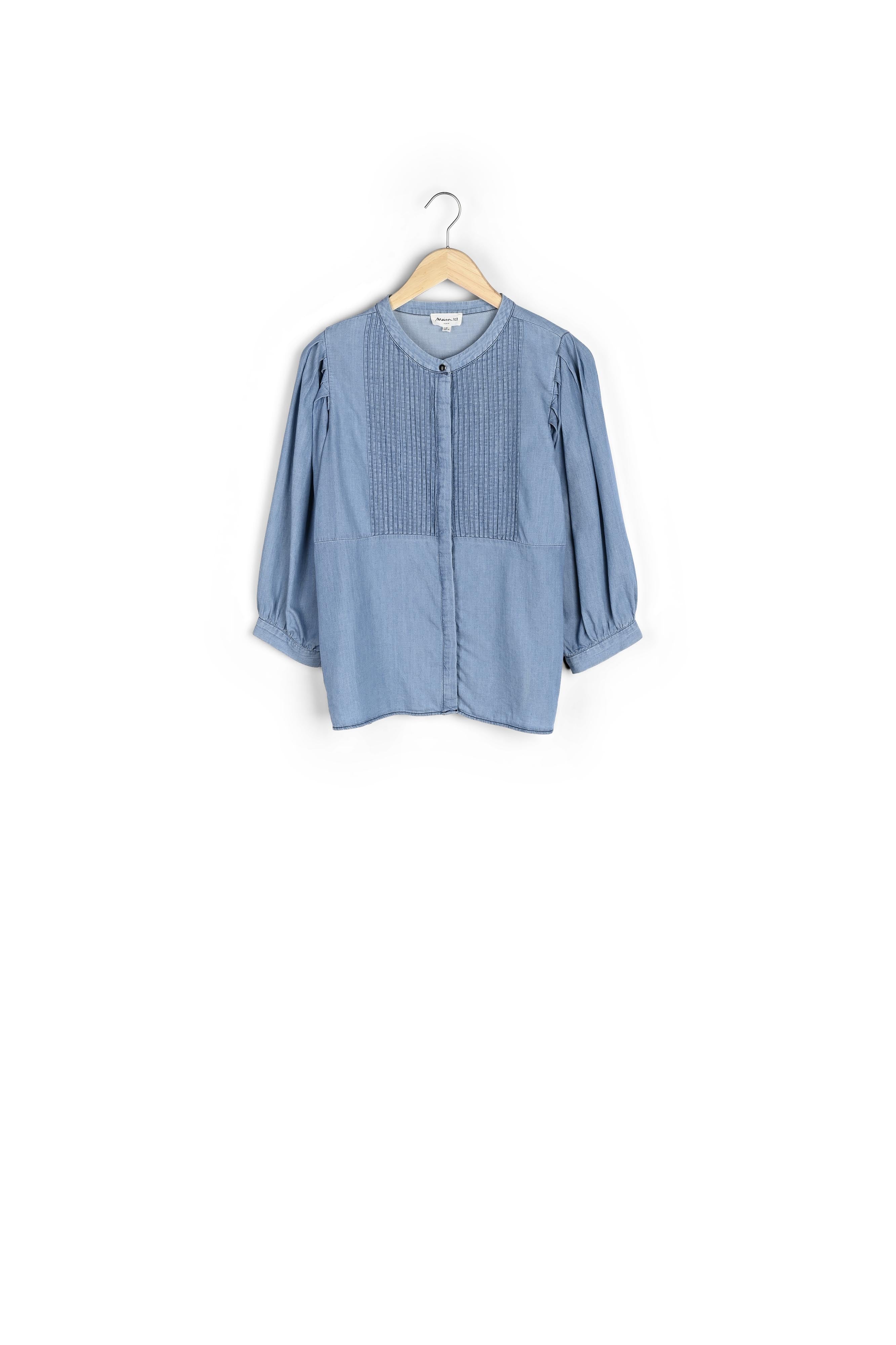 Blouse plissée en denim Tarika Faume - seconde main