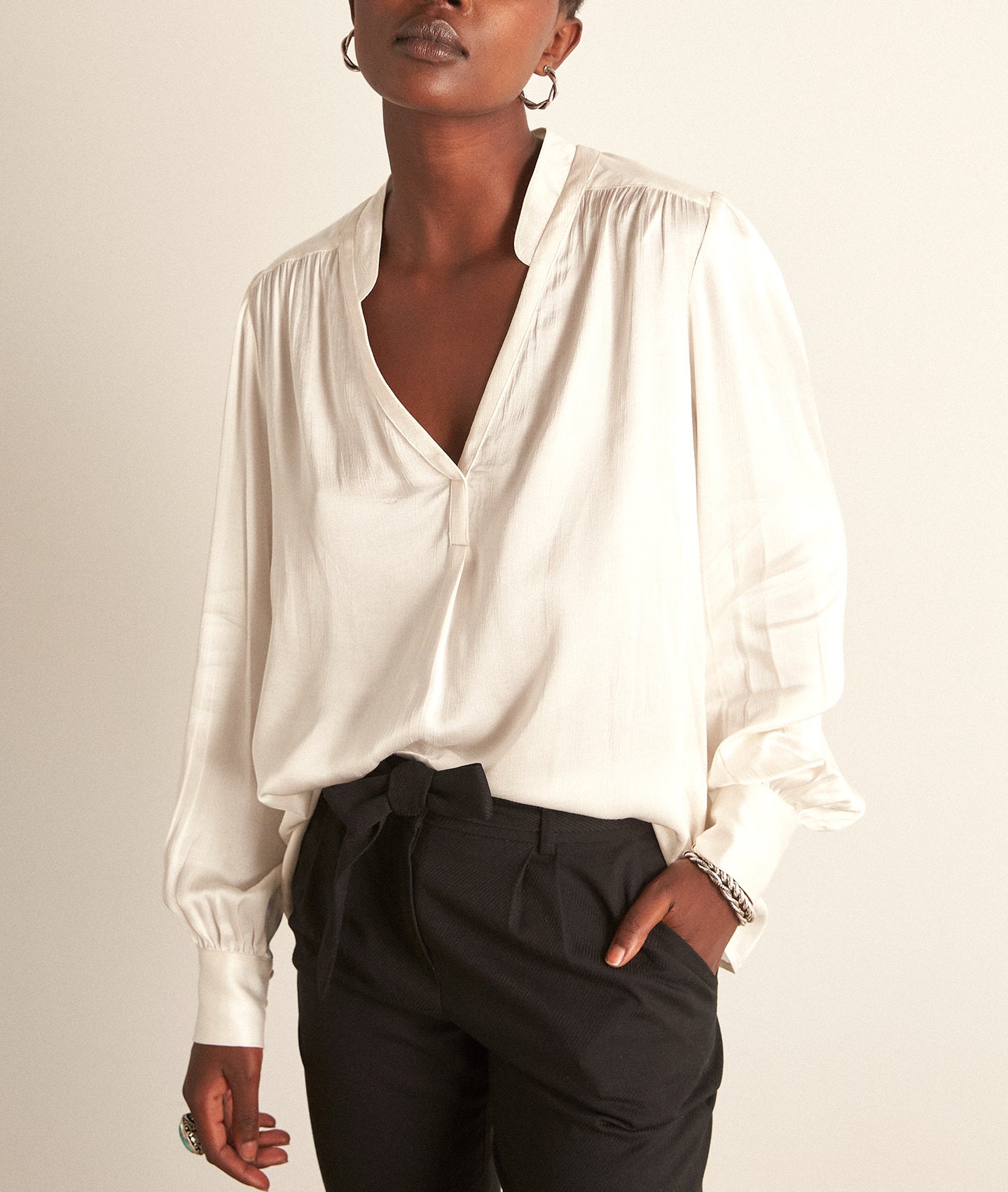 Blouse satinée blanche Chlea Faume - seconde main