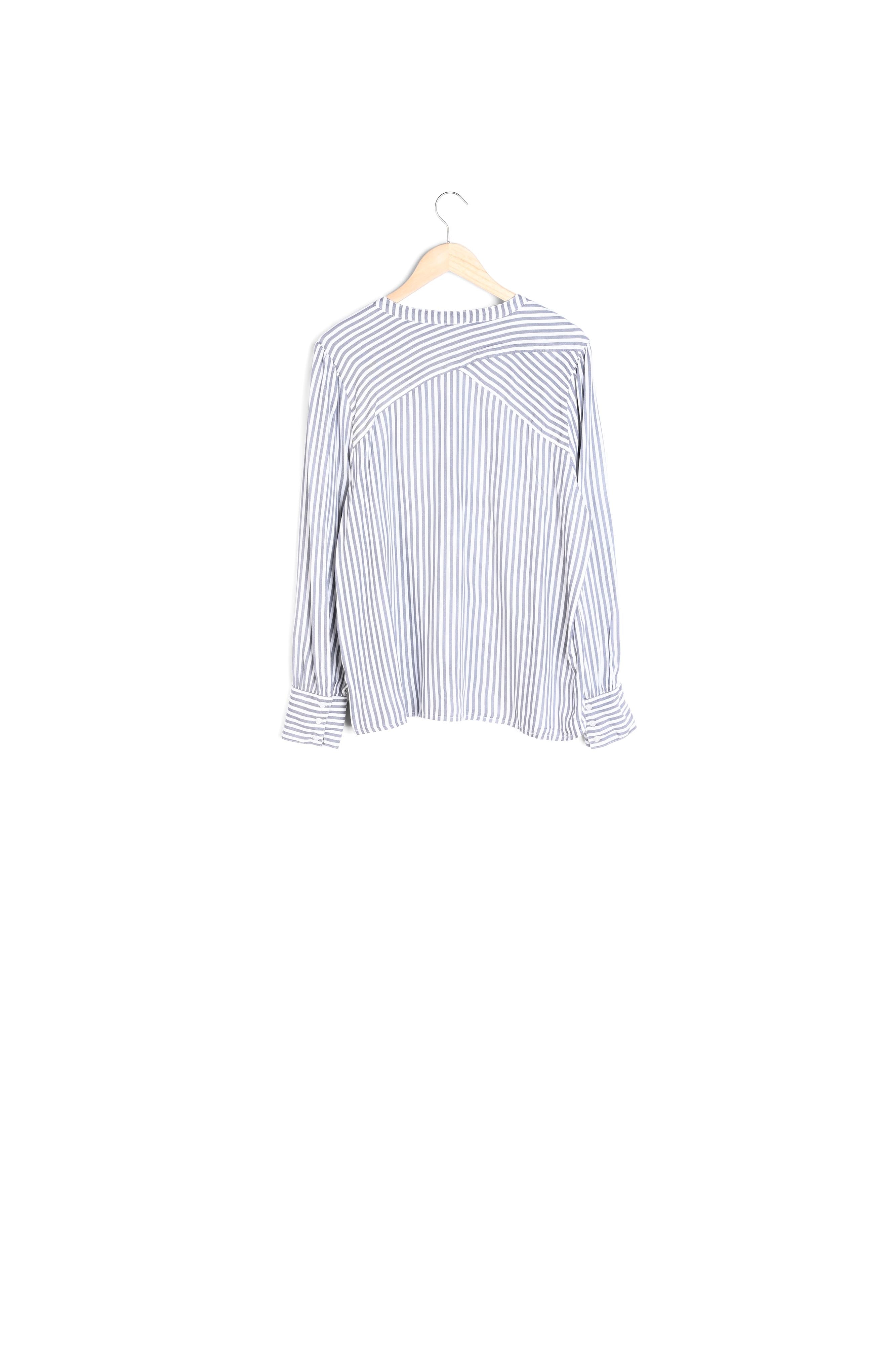 Chemise fluide rayée grise et blanche Theonie Faume - seconde main