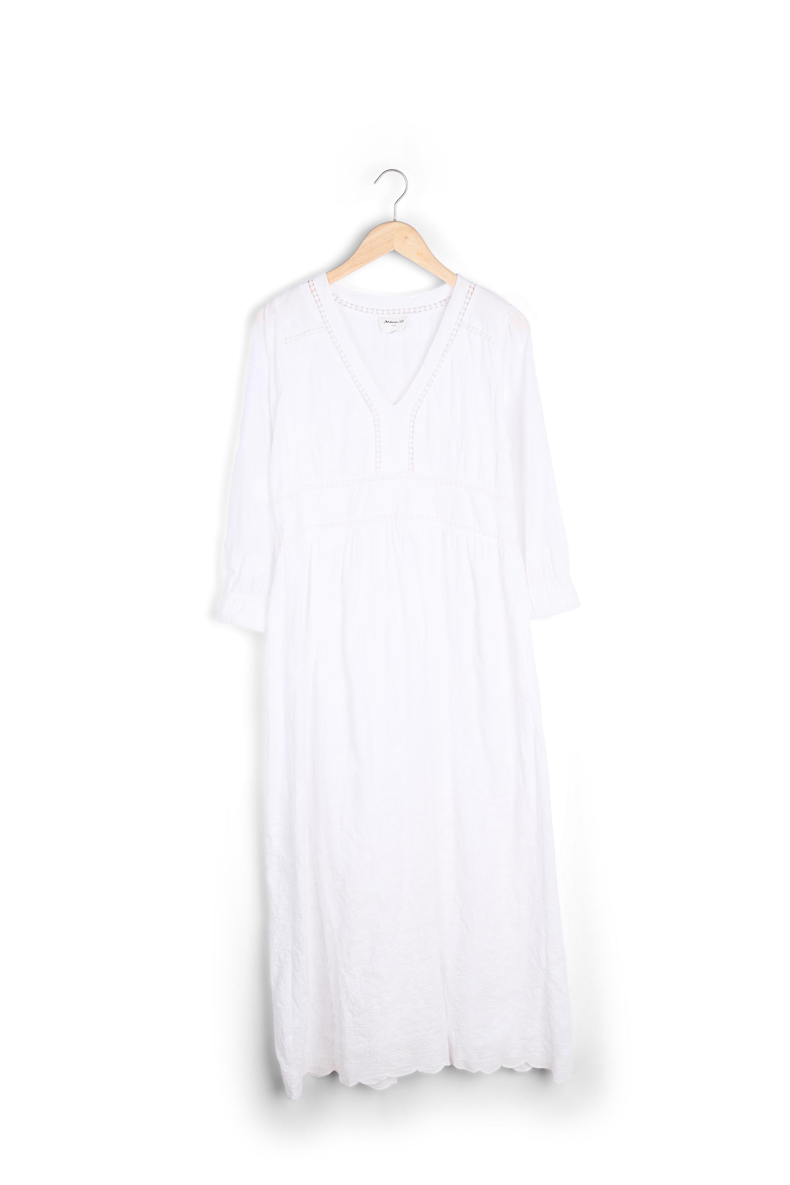 Robe longue brodée en coton ivoire Nadama Faume - seconde main