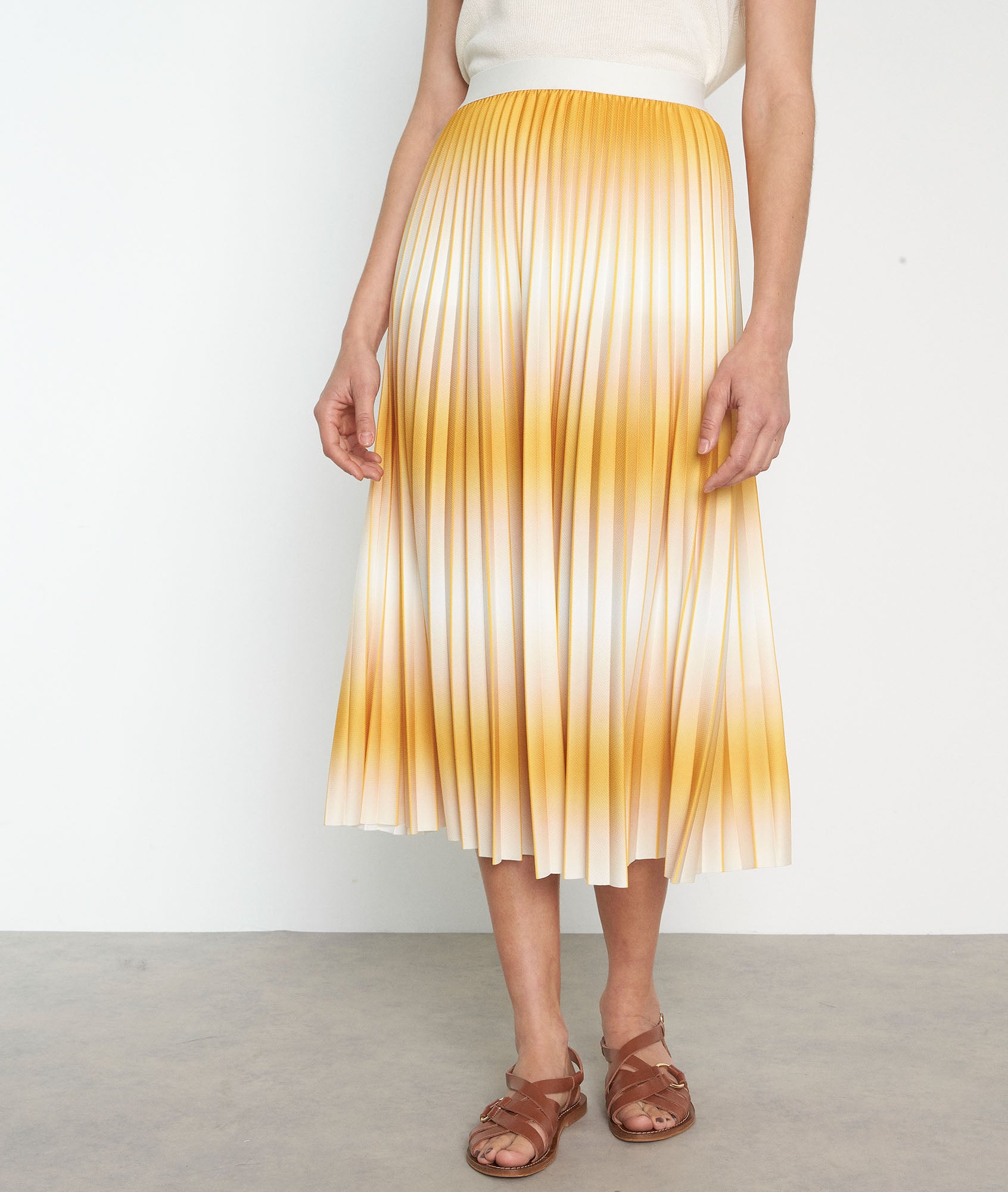 Jupe longue plissée tie and dye soleil Dora Faume - seconde main