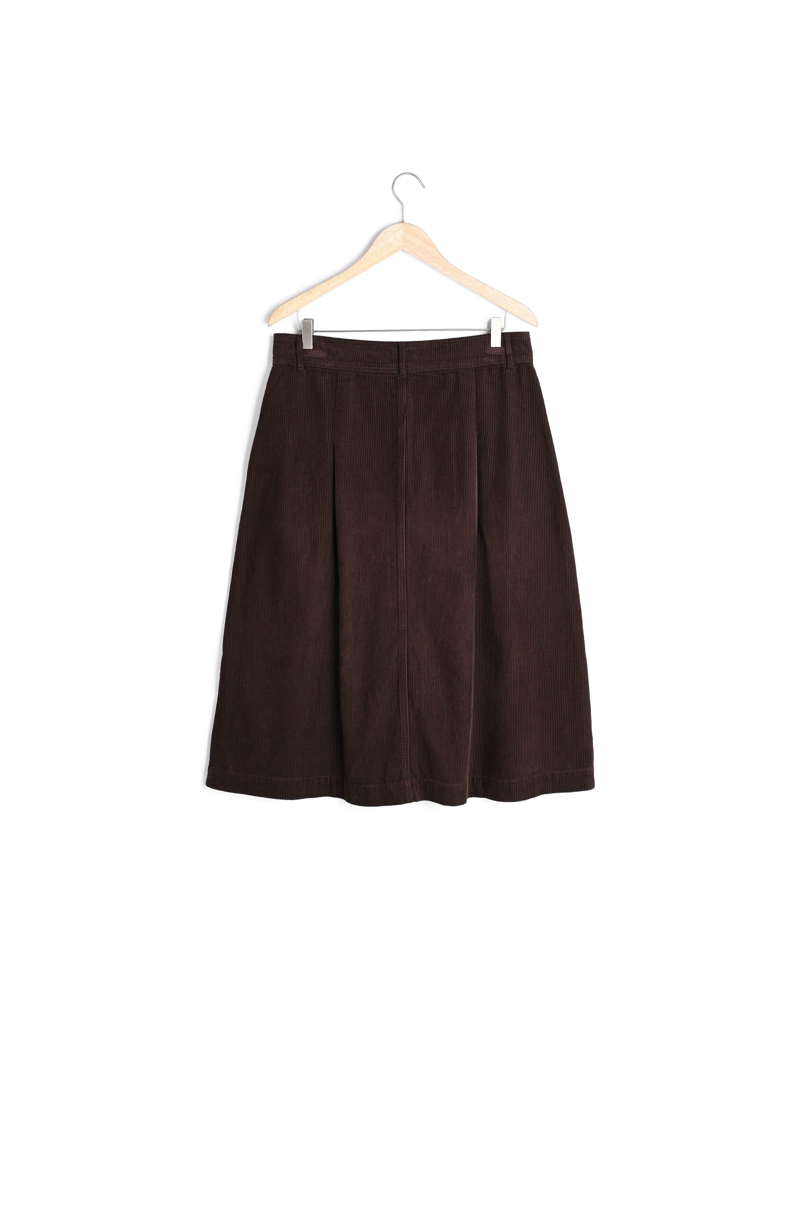 Jupe midi en velours côtelé marron Katia Faume - seconde main