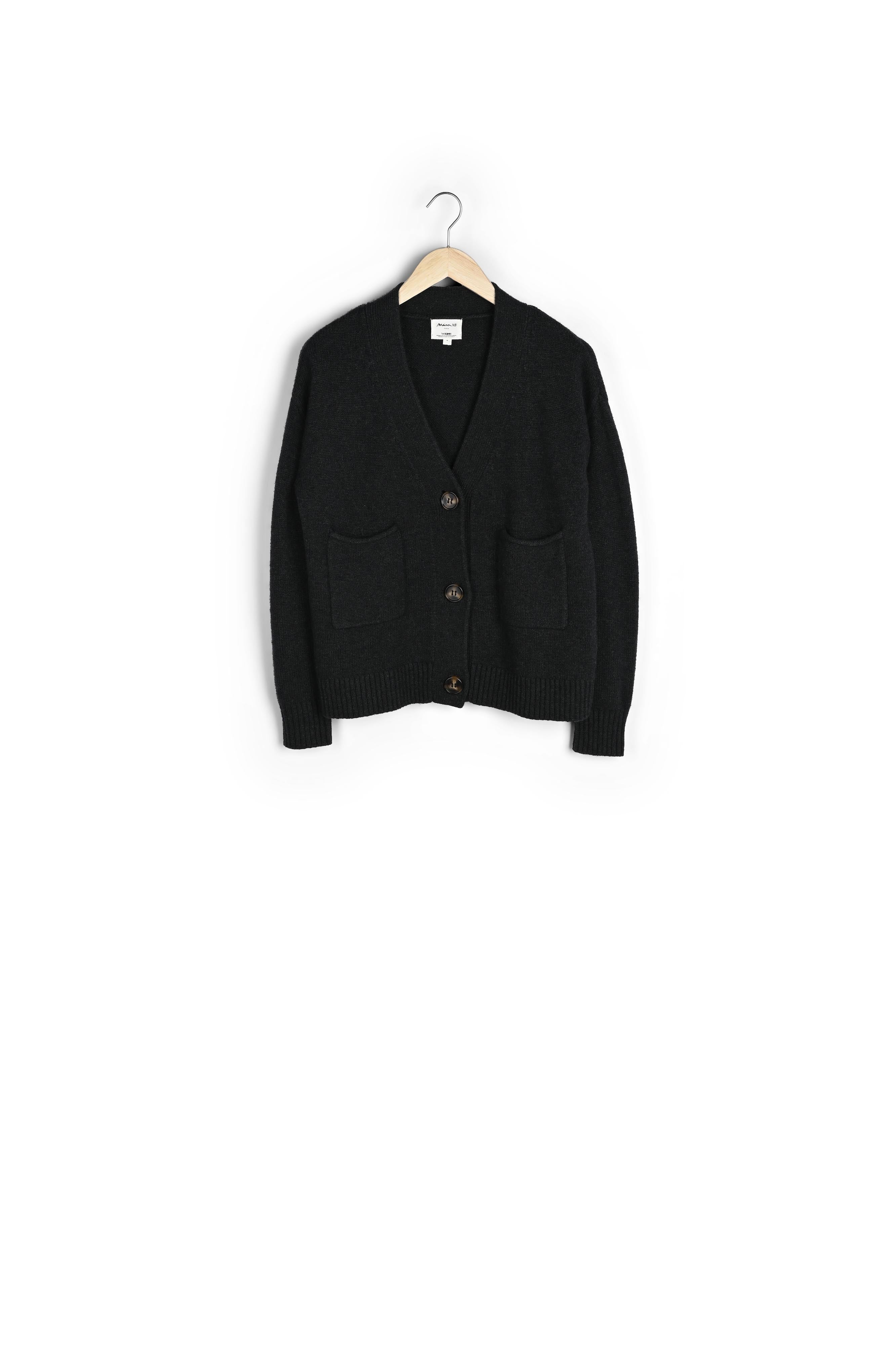 Cardigan en laine responsable et yack vert sapin Bella Faume - seconde main