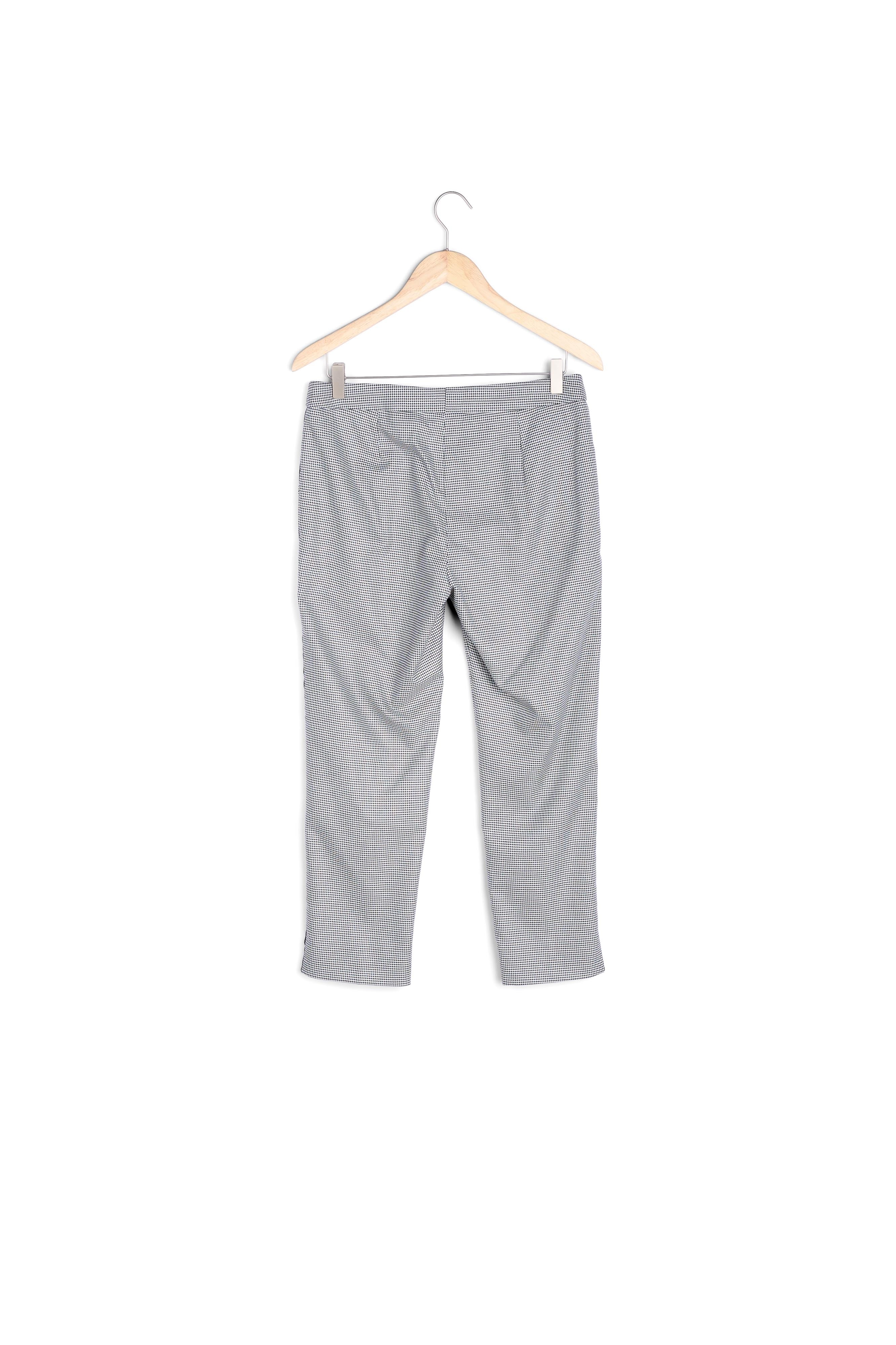 Pantalon cigarette imprimé pied de poule Suzanne Faume - seconde main