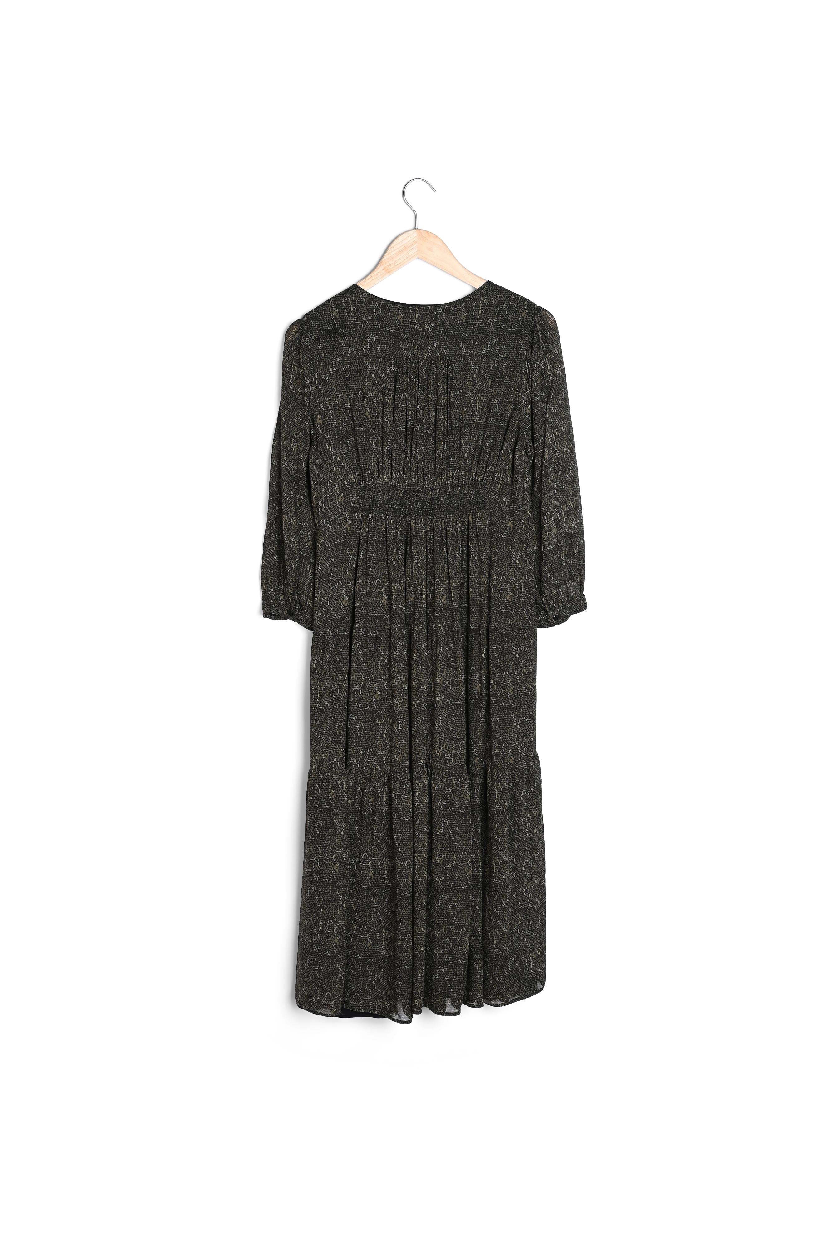 Robe longue imprimée kaki Souad Faume - seconde main