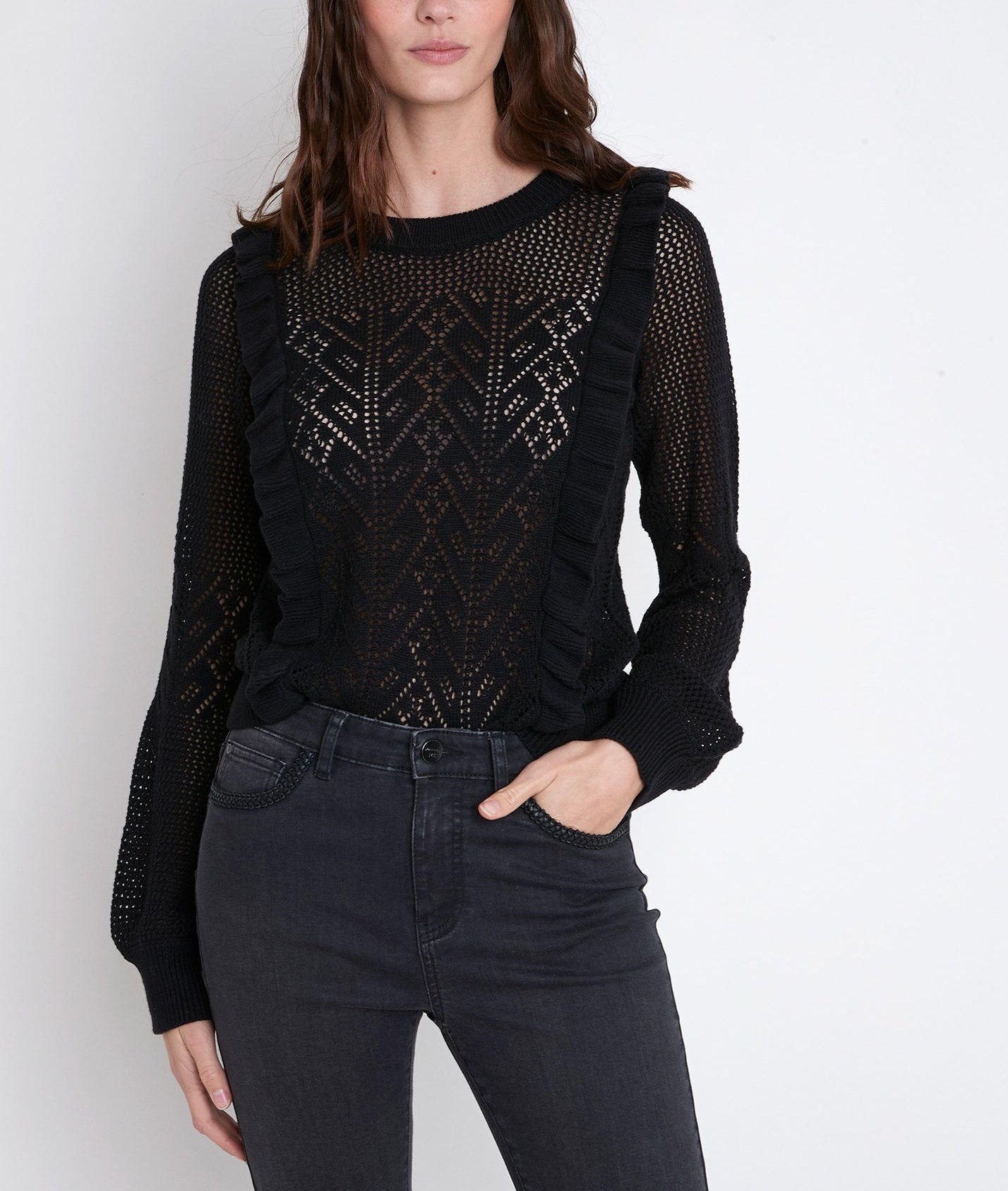 Pull ajouré à volants Aloha Faume - seconde main