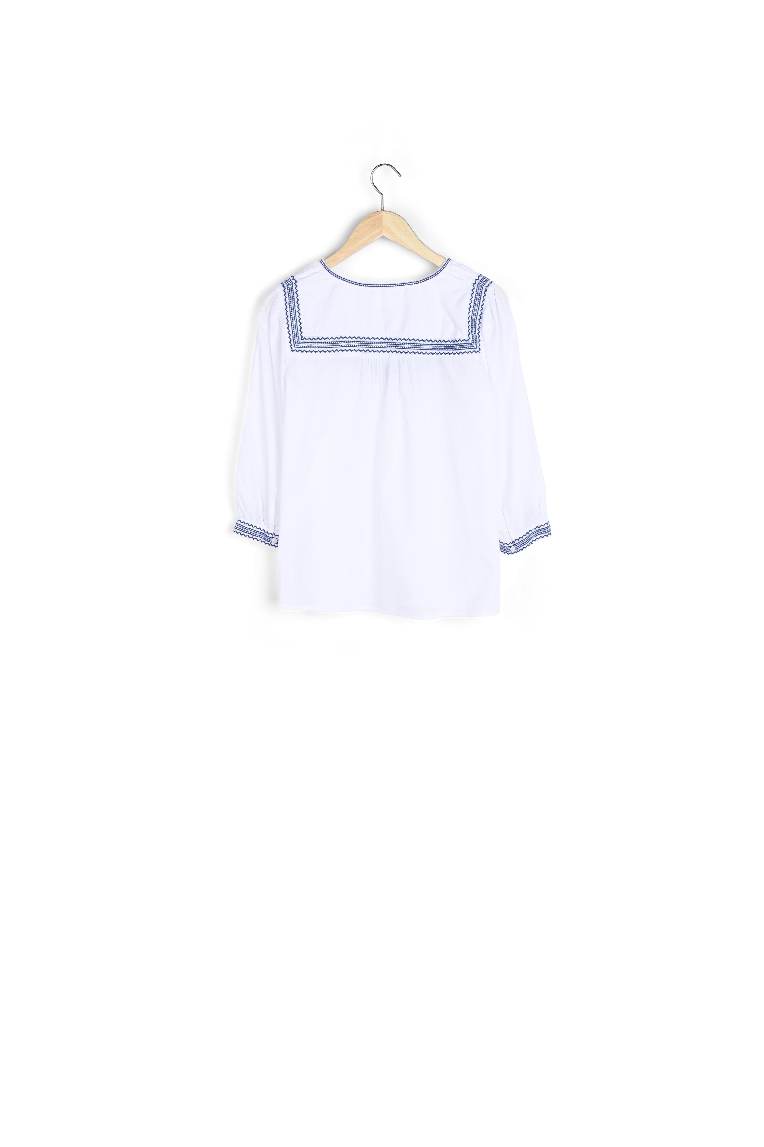 Blouse blanche brodée Talissa Faume - seconde main