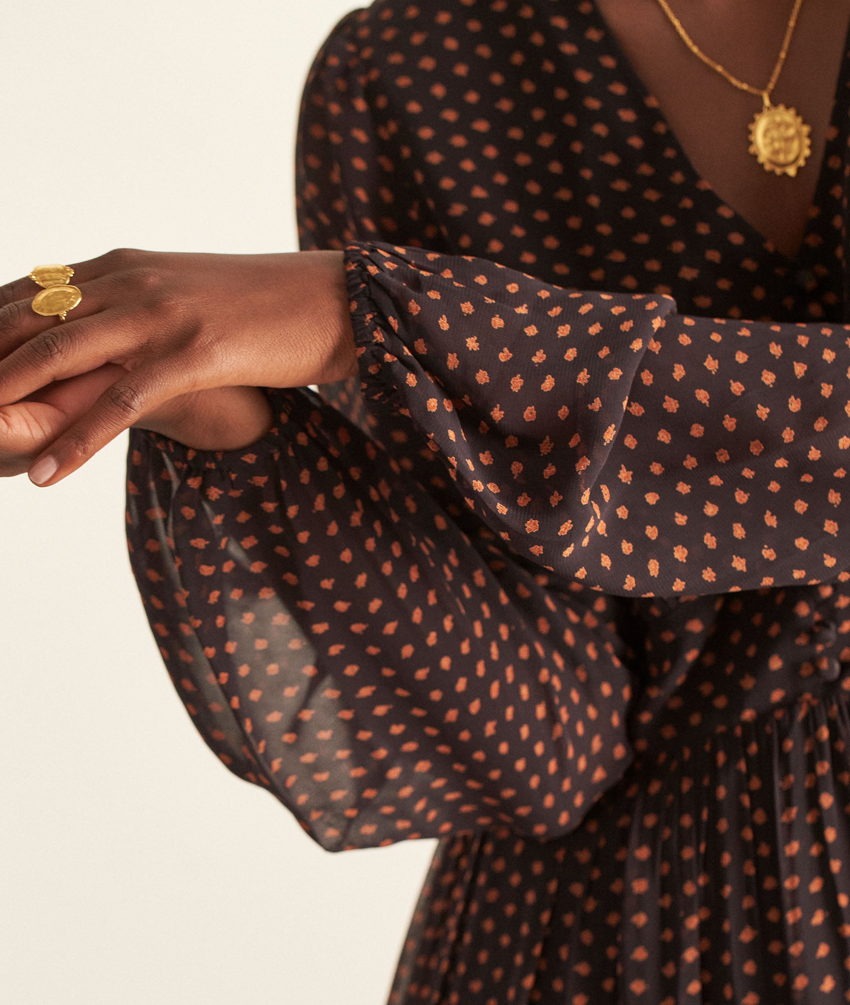 Robe longue imprimé marine Halpha Faume - seconde main