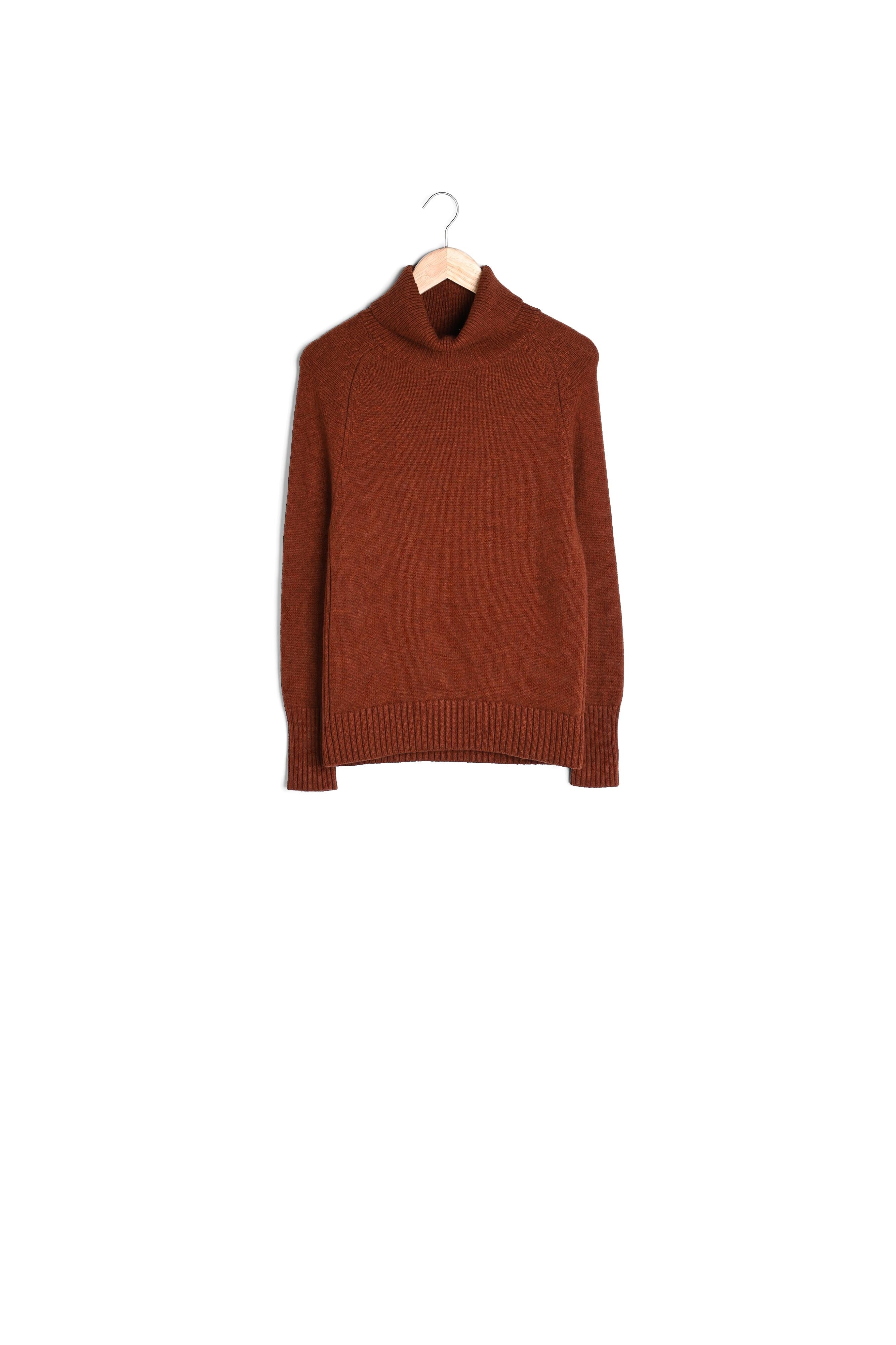 Pull en laine responsable et yack marron Blaise Faume - seconde main