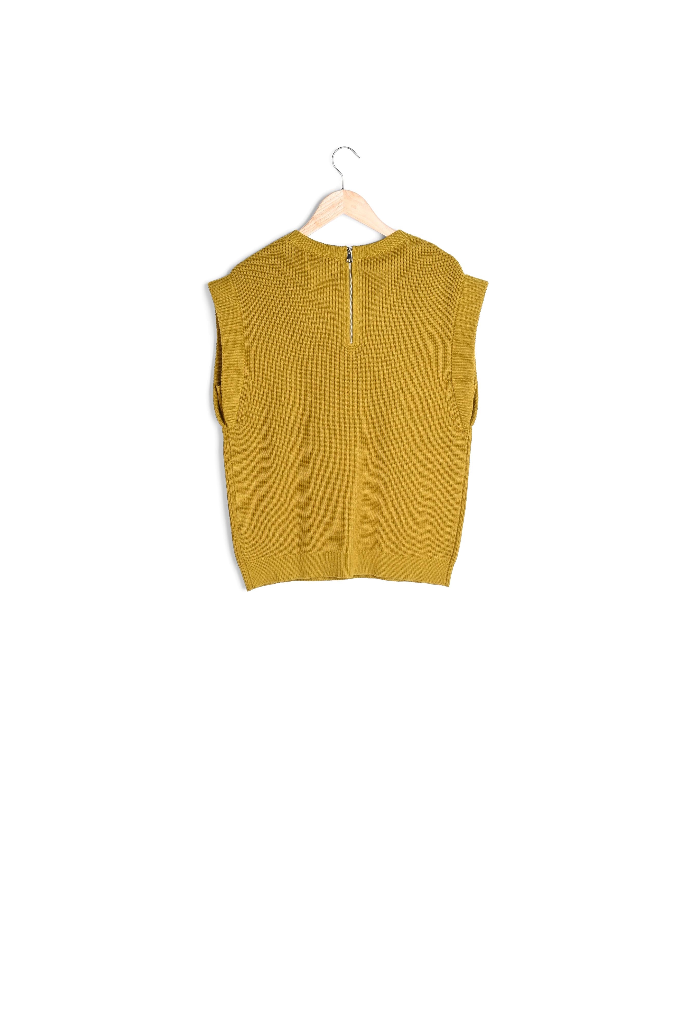 Pull sans manches en viscose EcoVero olive Bill Faume - seconde main