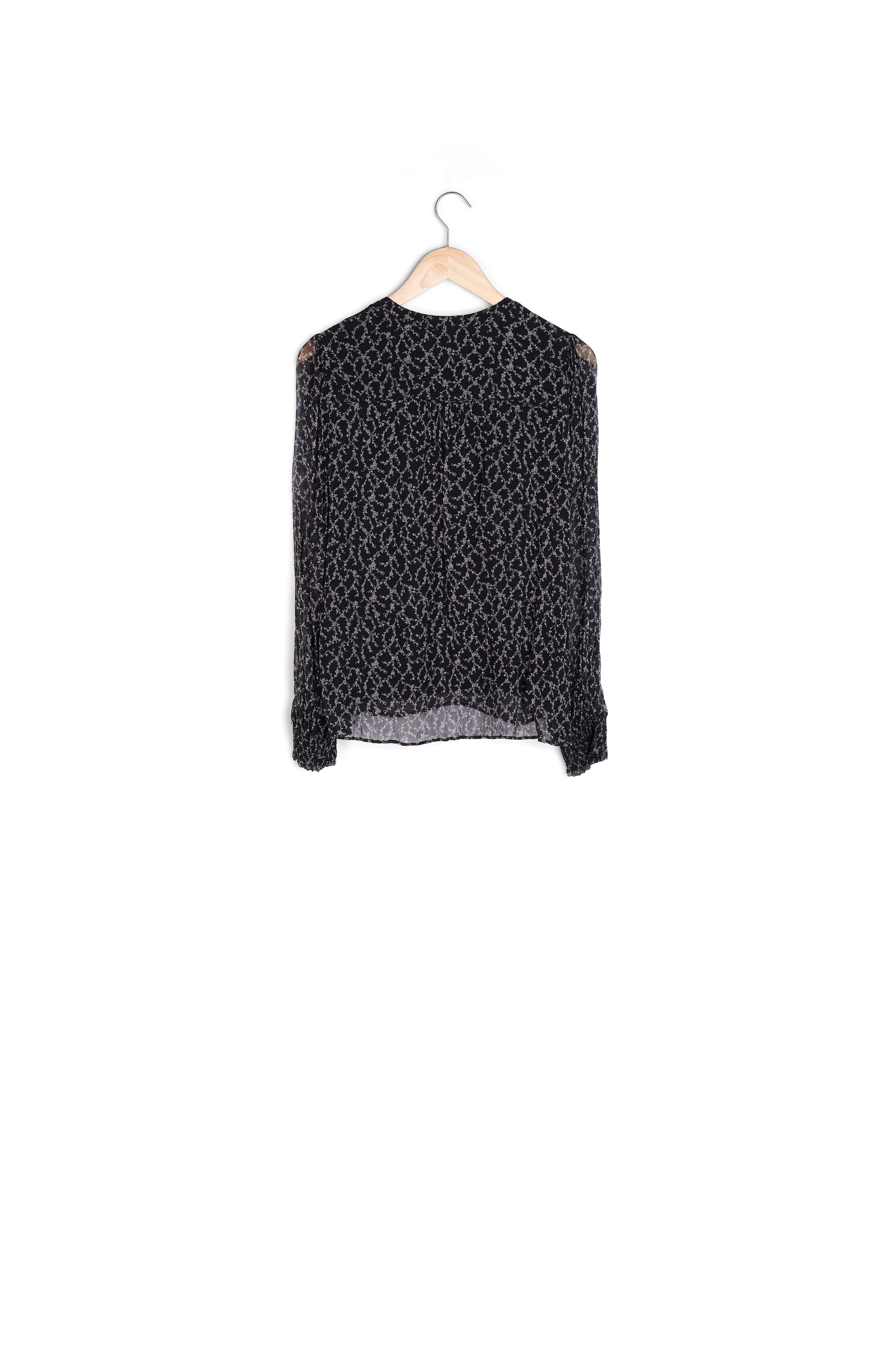 Blouse fluide imprimée noir et blanc Anais Faume - seconde main