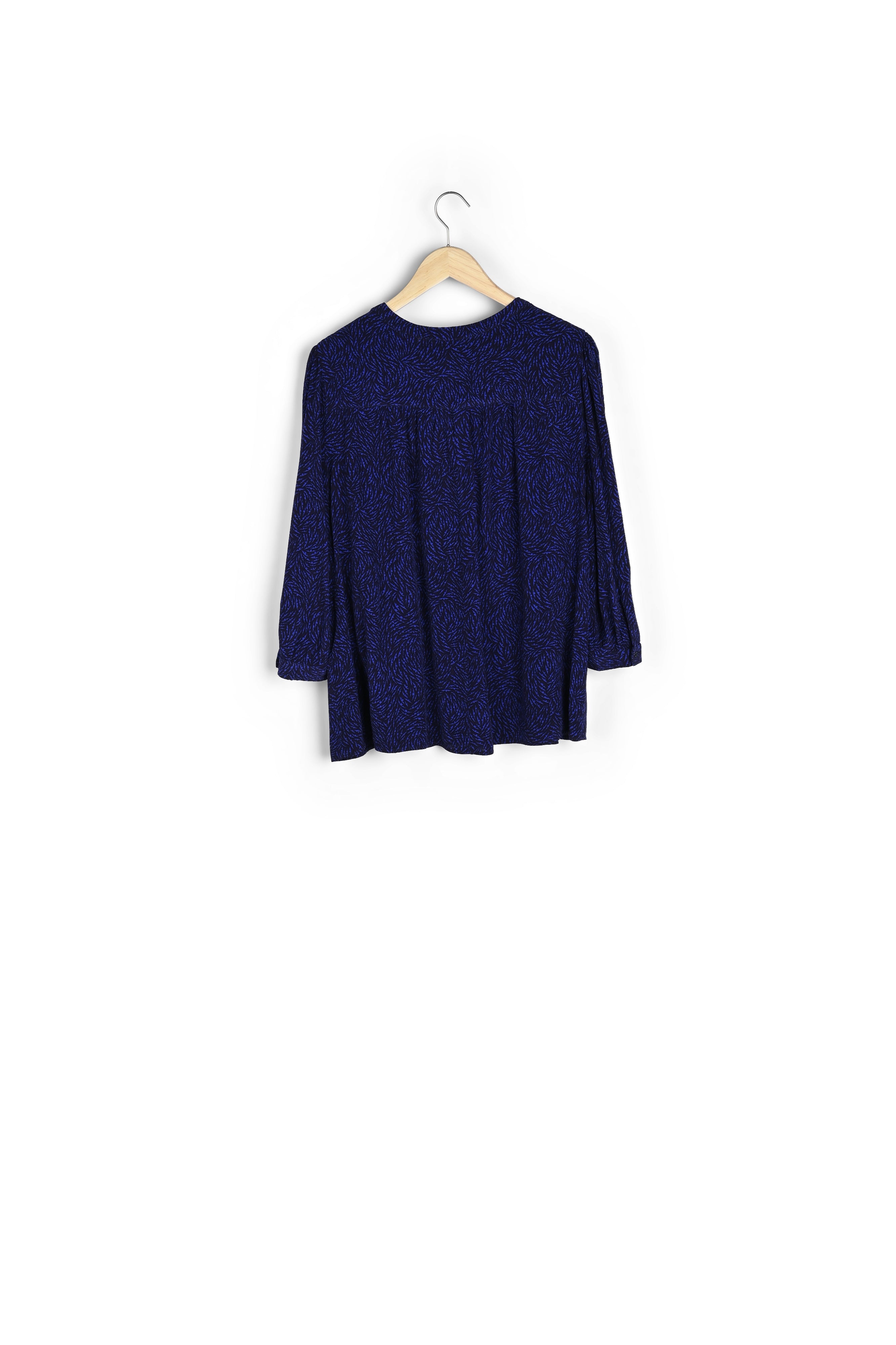 Blouse fluide imprimée bleue Elsa Faume - seconde main