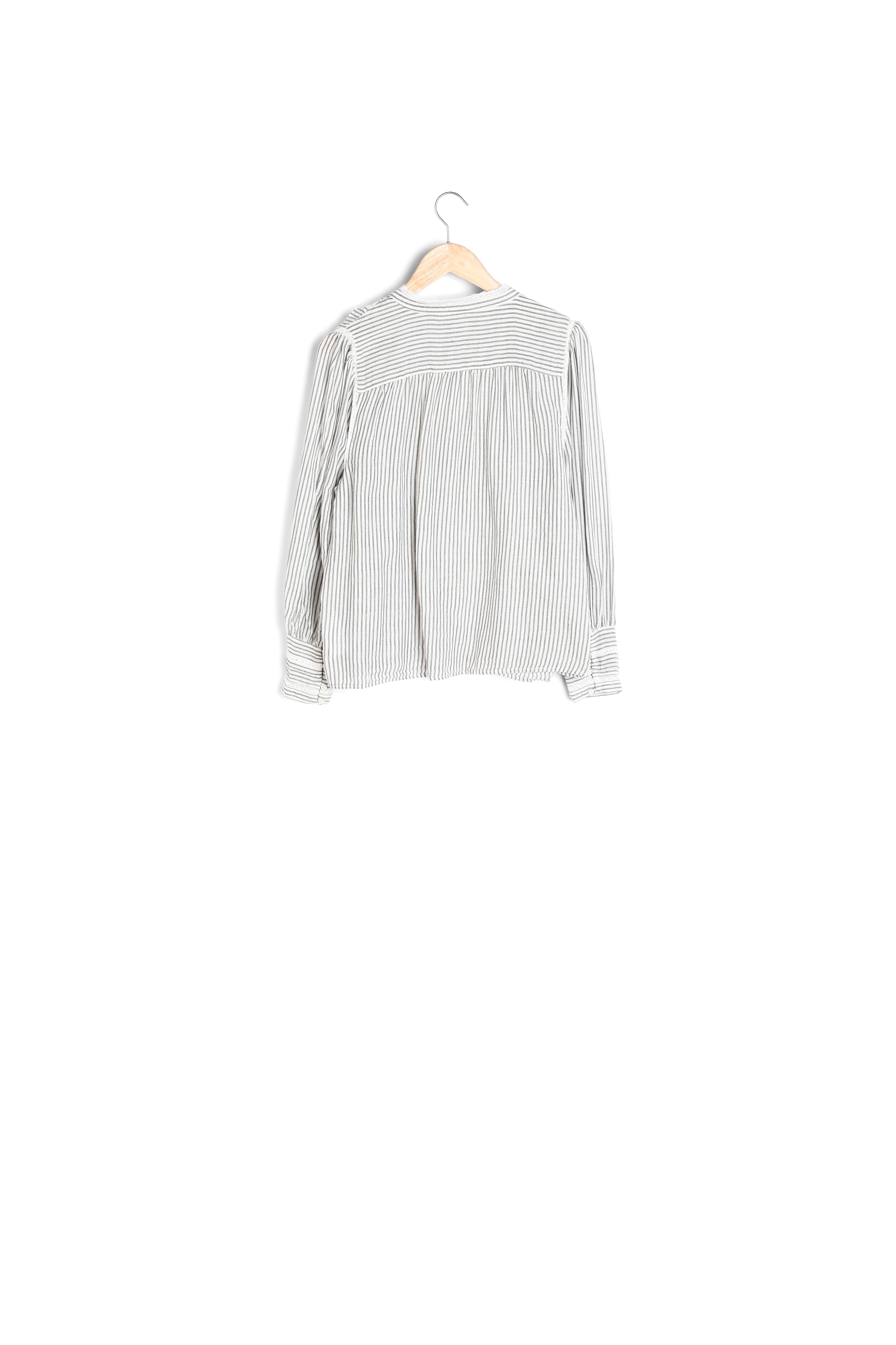 Blouse brodée en coton rayé Johana Faume - seconde main
