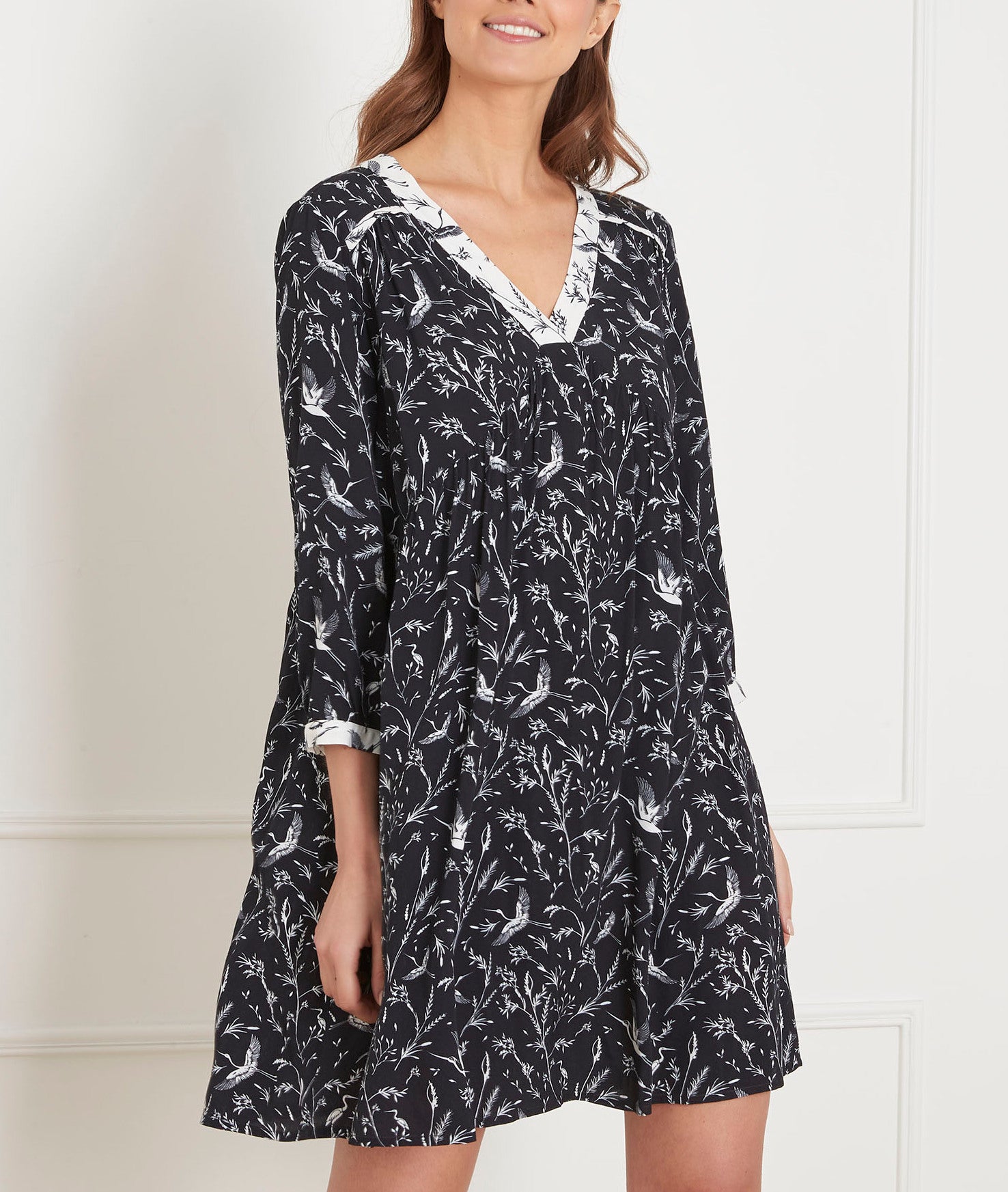 Robe noire imprimé fleuri Loelie Faume - seconde main