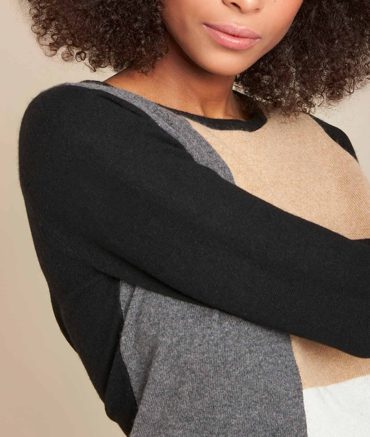 Pull cachemire colorblock Freeze Faume - seconde main