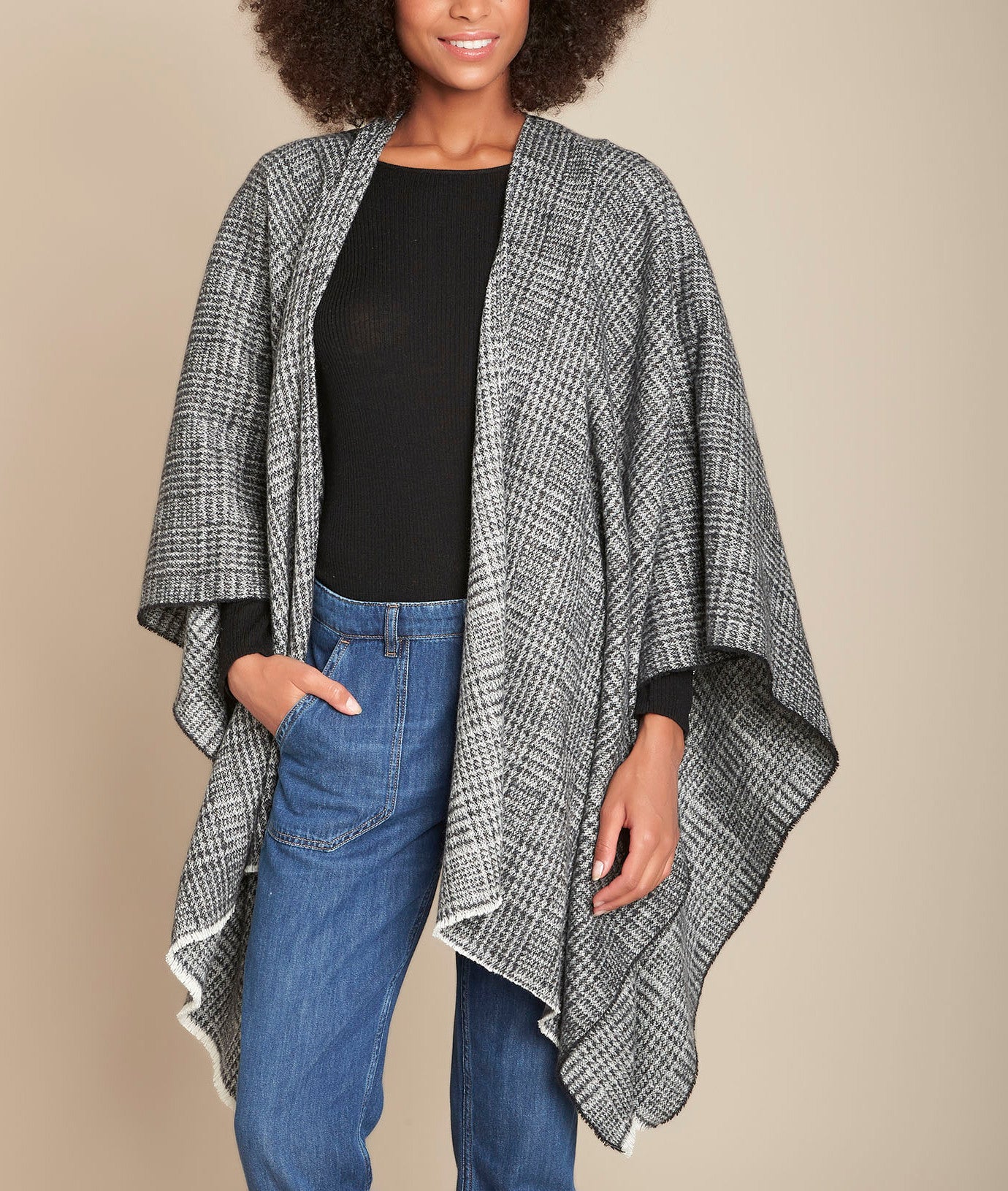 Poncho gris chiné Germinal Faume - seconde main