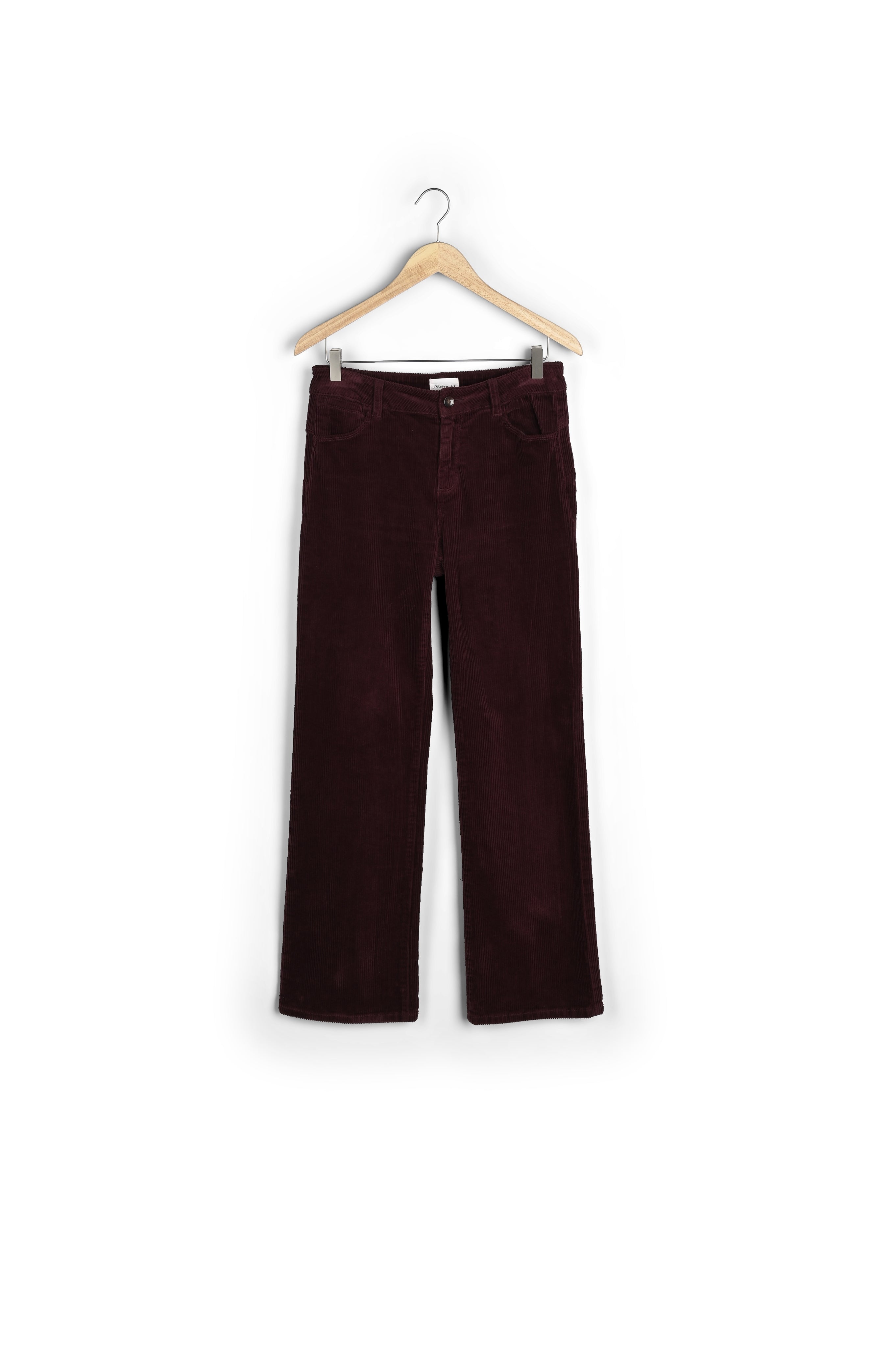 Pantalon coupe flare en velours bordeaux Fidji Faume - seconde main