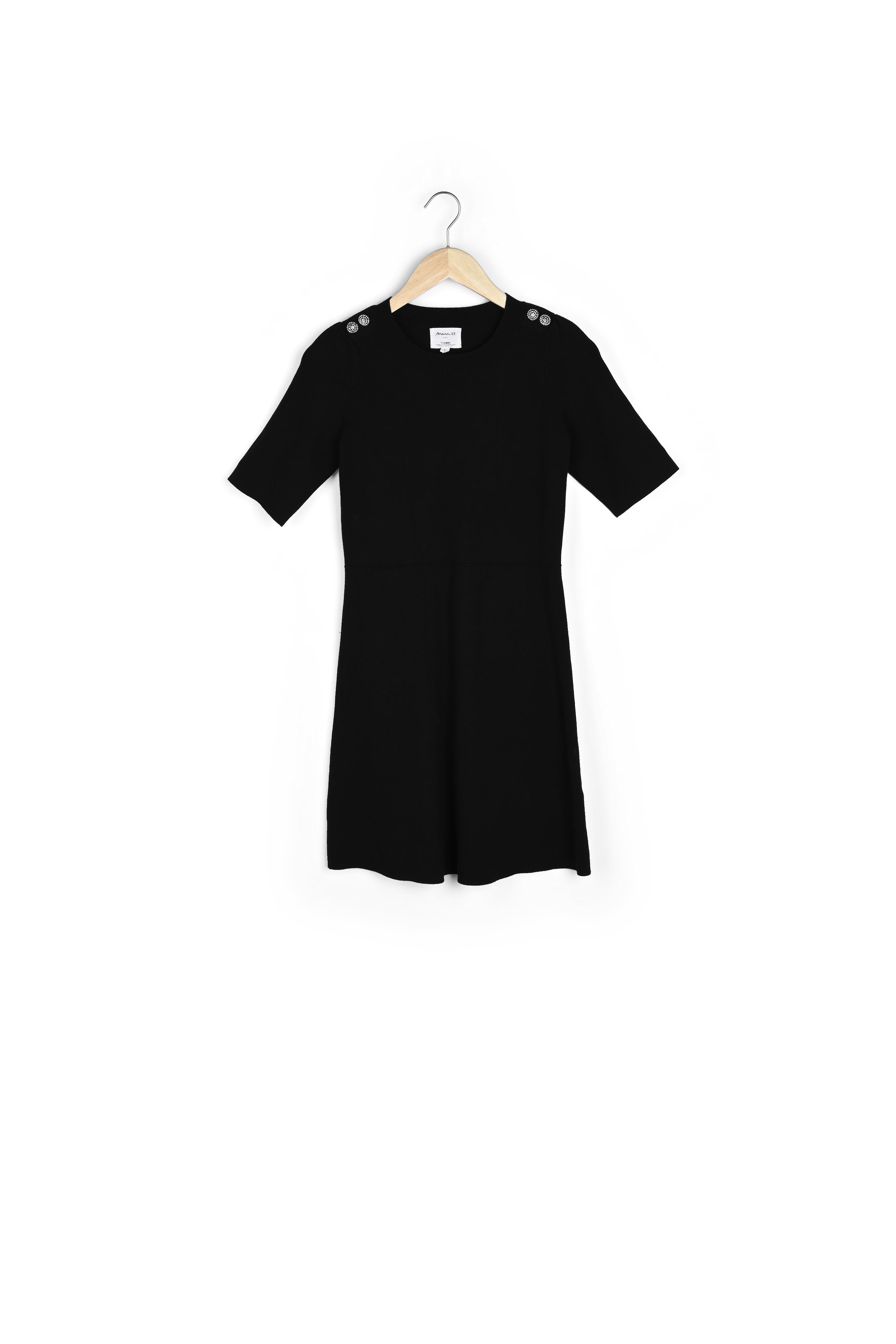 Robe en maille noire à manches courtes Shanaz Faume - seconde main