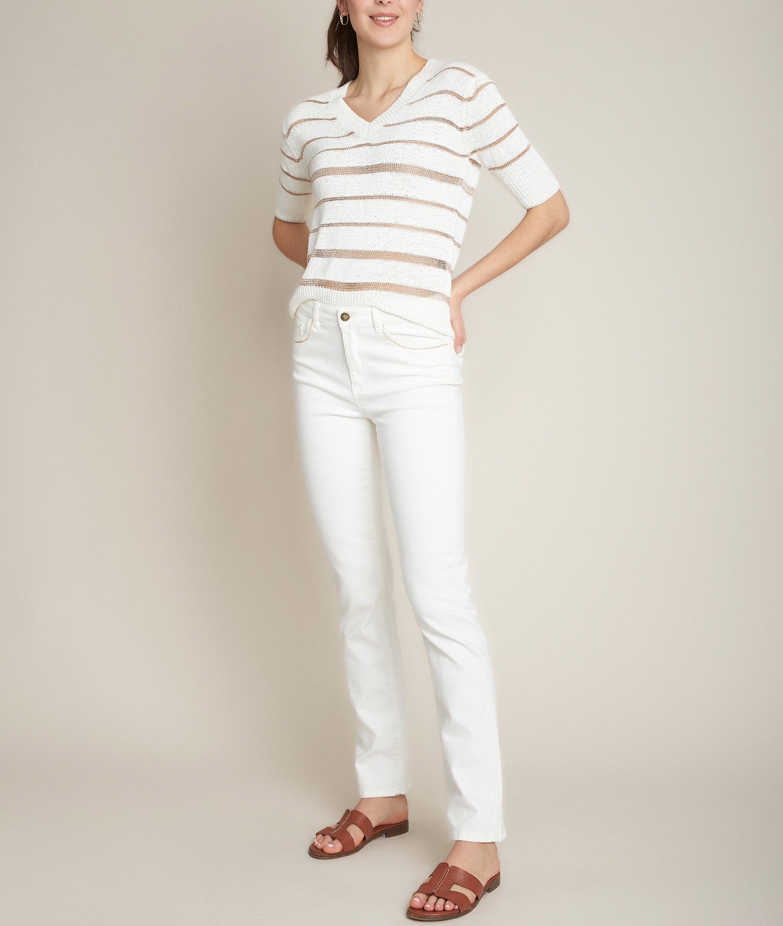 L'Original 123 : jean droit blanc Sonia Faume - seconde main