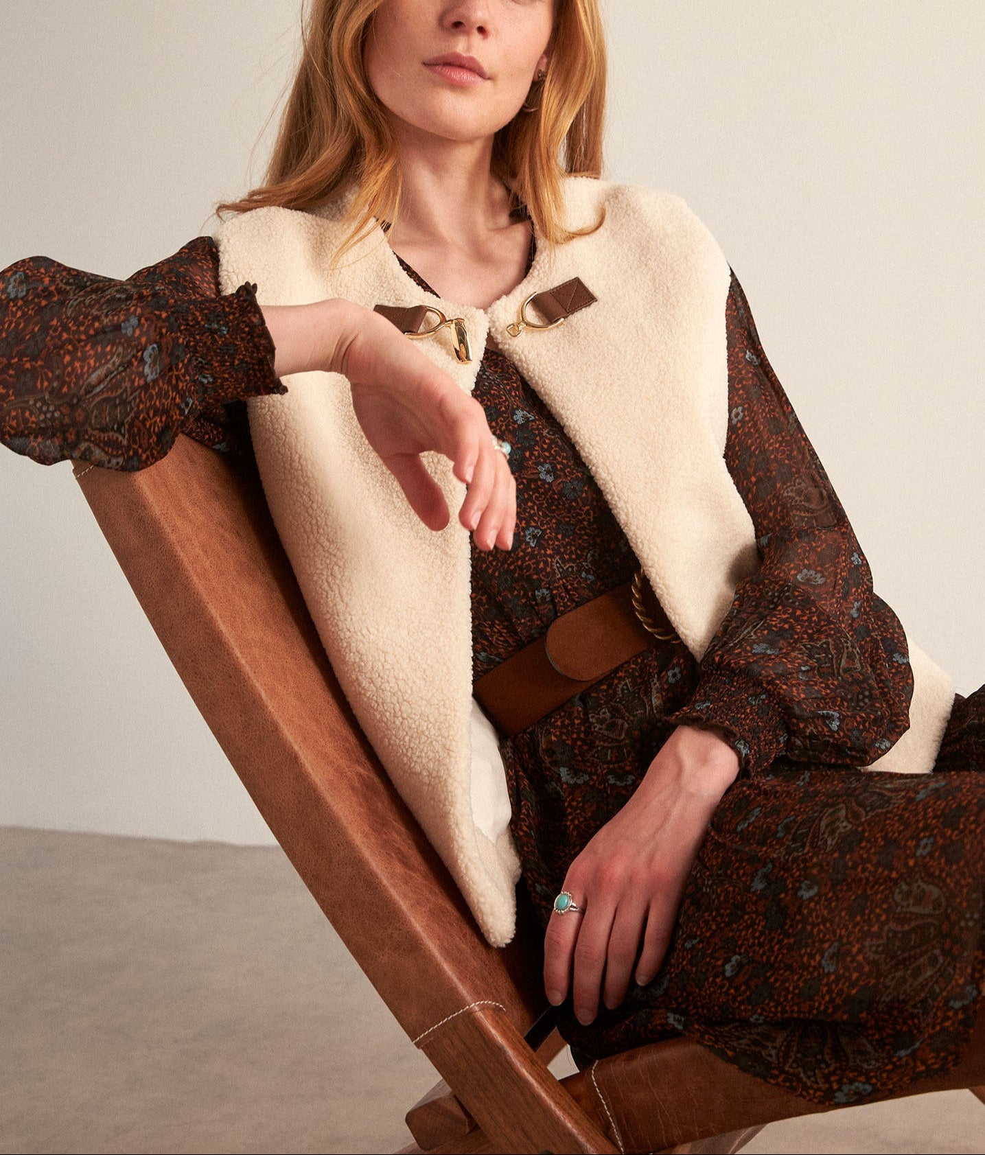 Robe courte imprimée marron Naty Faume - seconde main