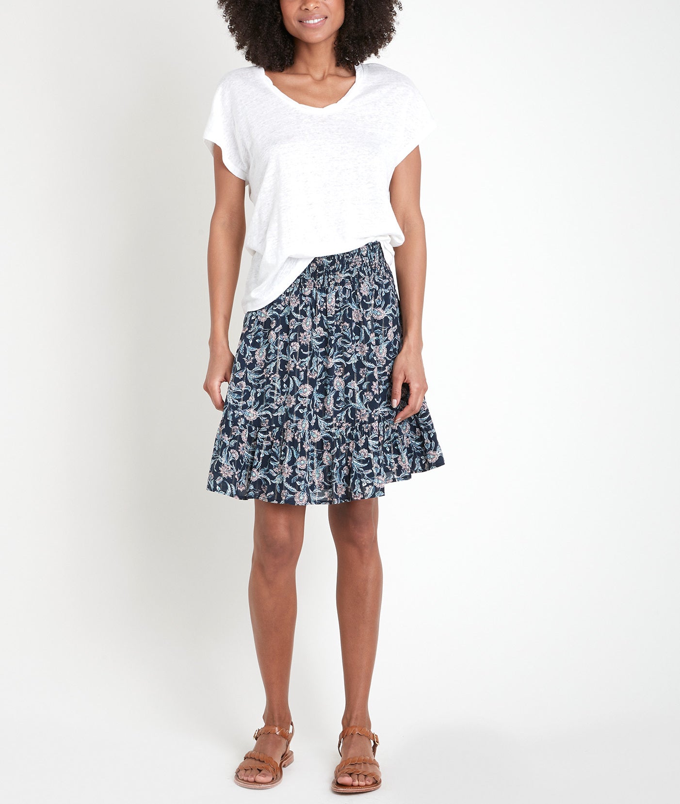 Jupe marine imprimée Gaelle Faume - seconde main