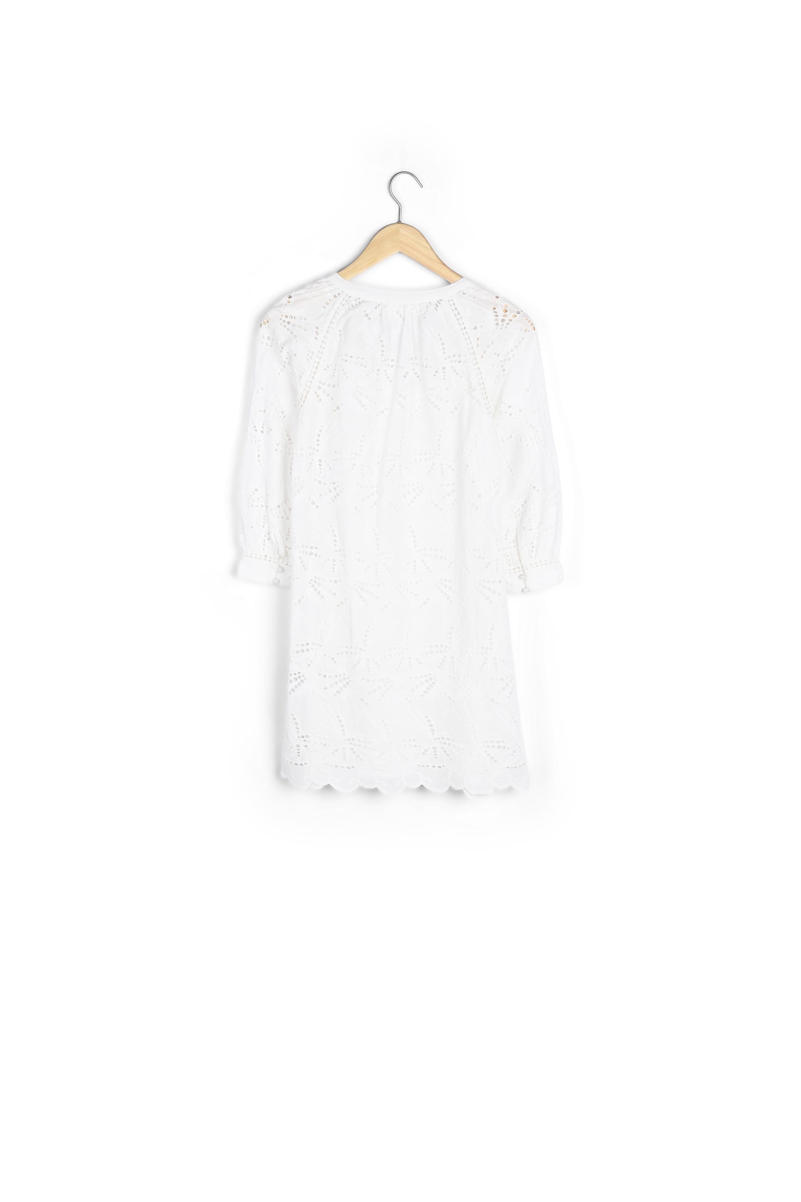Robe brodée en coton écrue Coco Faume - seconde main