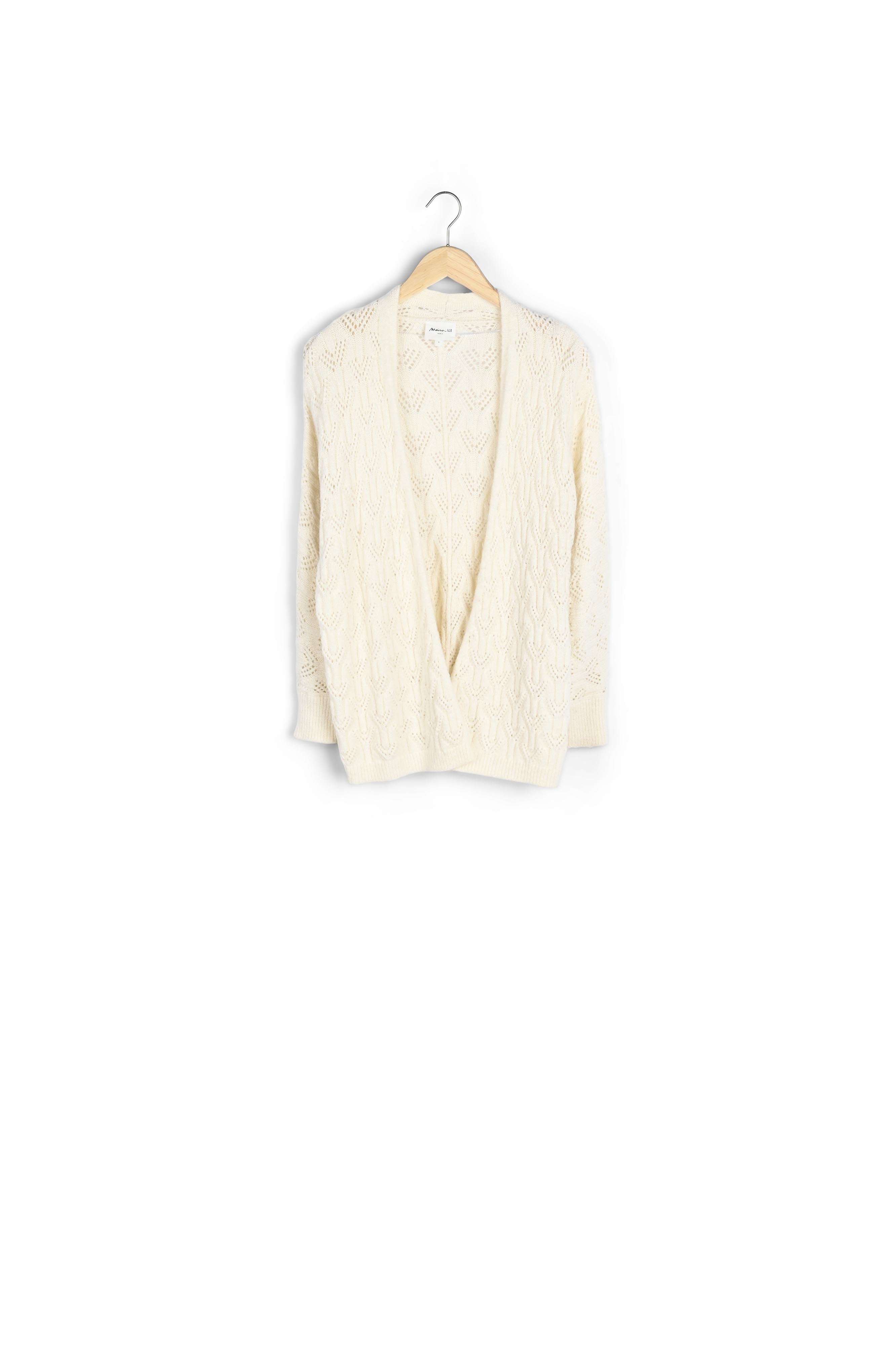 Gilet crème en alpaga mélangé Alesia Faume - seconde main