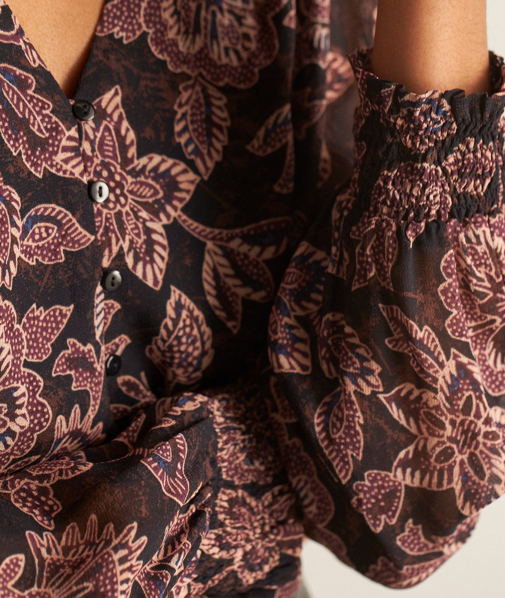 Blouse légère imprimée violine Cendra Faume - seconde main