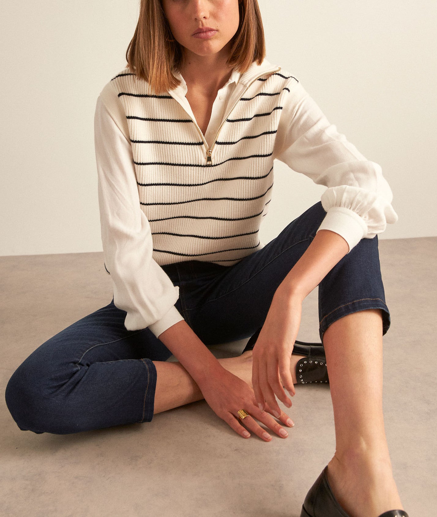 Pull marinière sans manches Barthelemy Faume - seconde main