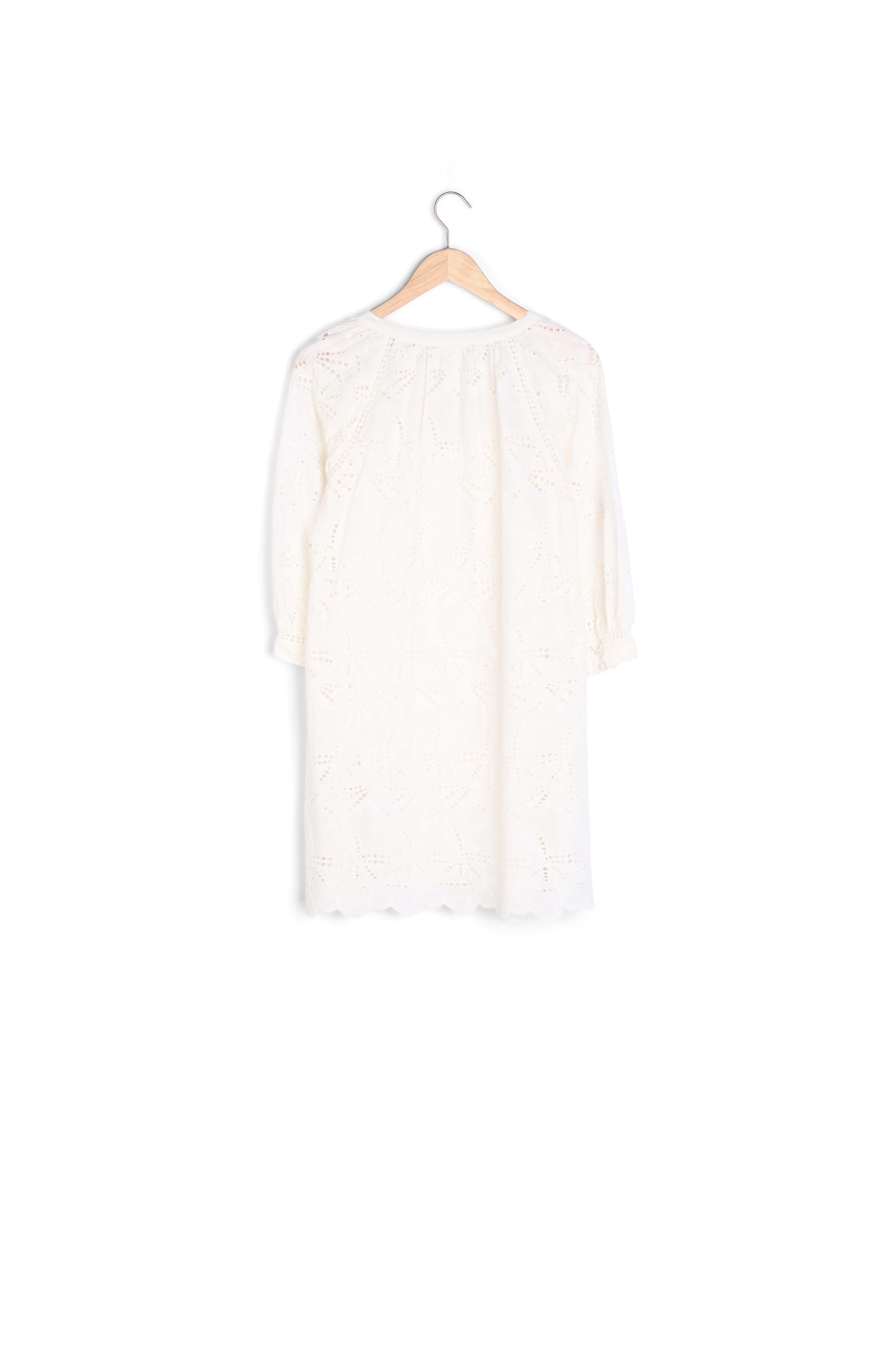 Robe brodée en coton écrue Coco Faume - seconde main