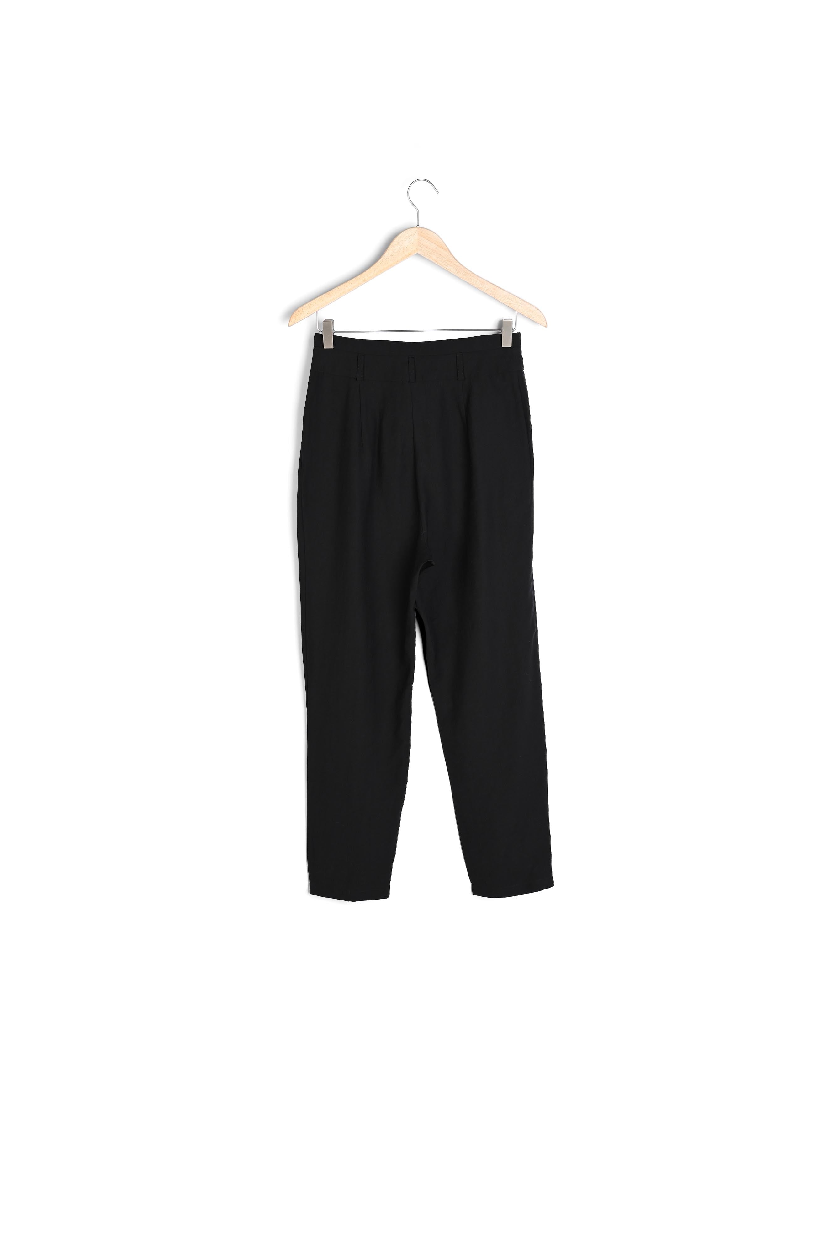 Pantalon cigarette taille haute noir Theo Faume - seconde main